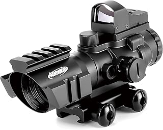 Aomekie 2-in-1 Combo Prism Rifle Scope 4X32 Compact Tactical Red & Green Dot Holographic with Adjustable Brightness - AOMEKIE