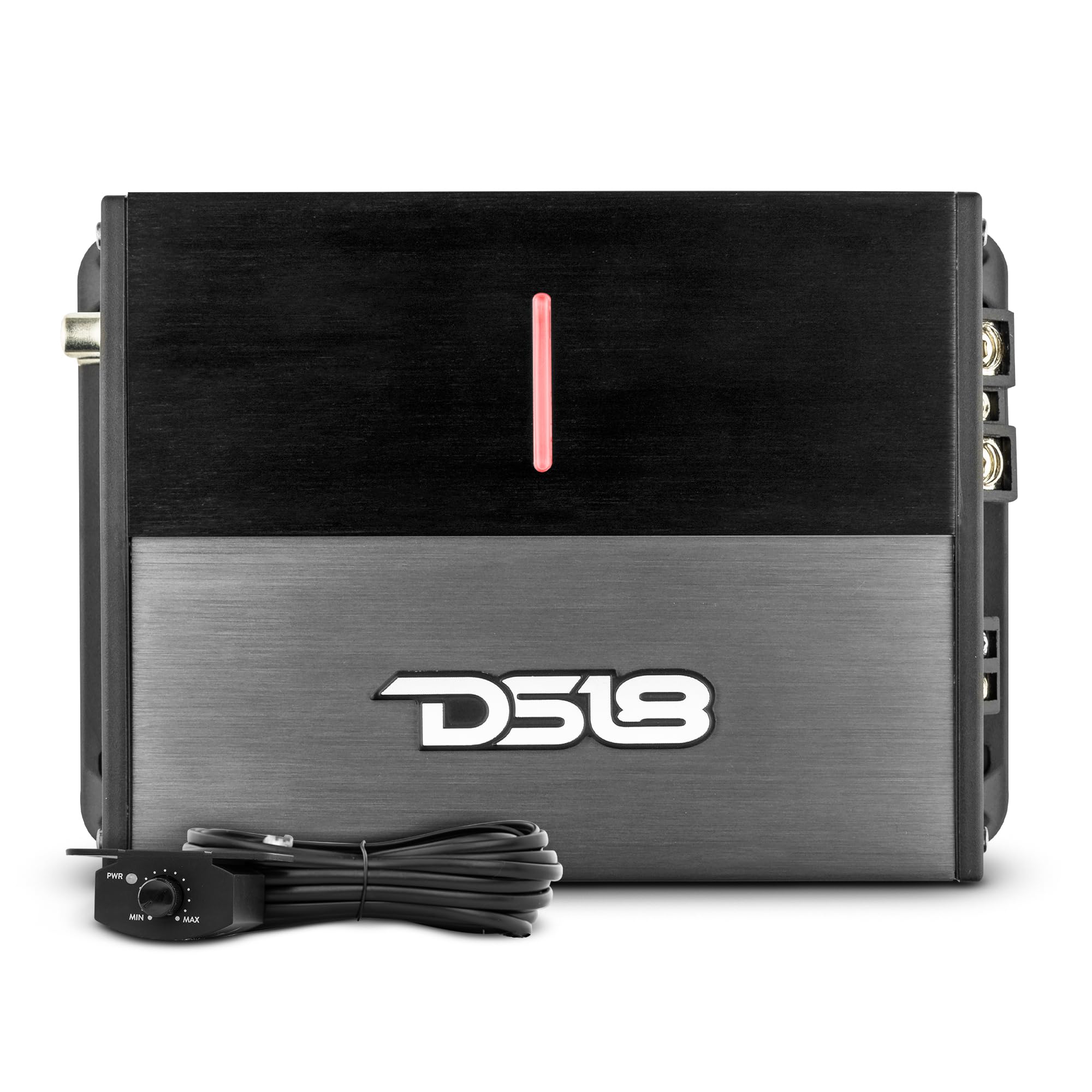 DS18 ION1200.1D Powerful and Compact Monoblock 1 Channel Amplifier Full Range 1200 Watts RMS @ 1-Ohm Class D - Micro Digital 1-Channel Car Amplifier - Remote Subwoofer Level Control Included (Renewed)