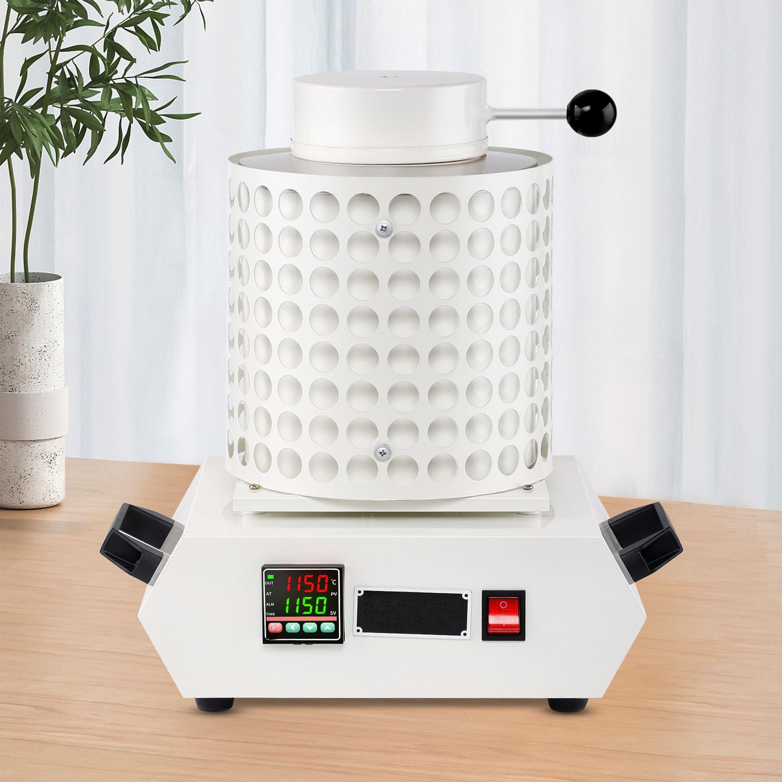 220v,1KG,YXINHONGYUE Piec do topienia biżuterii odporny na wysoką temperaturę z rękawicami żaroodpornymi ulepszony o 1 kg-3 kg cyfrowy piec elektryczny do topienia złota