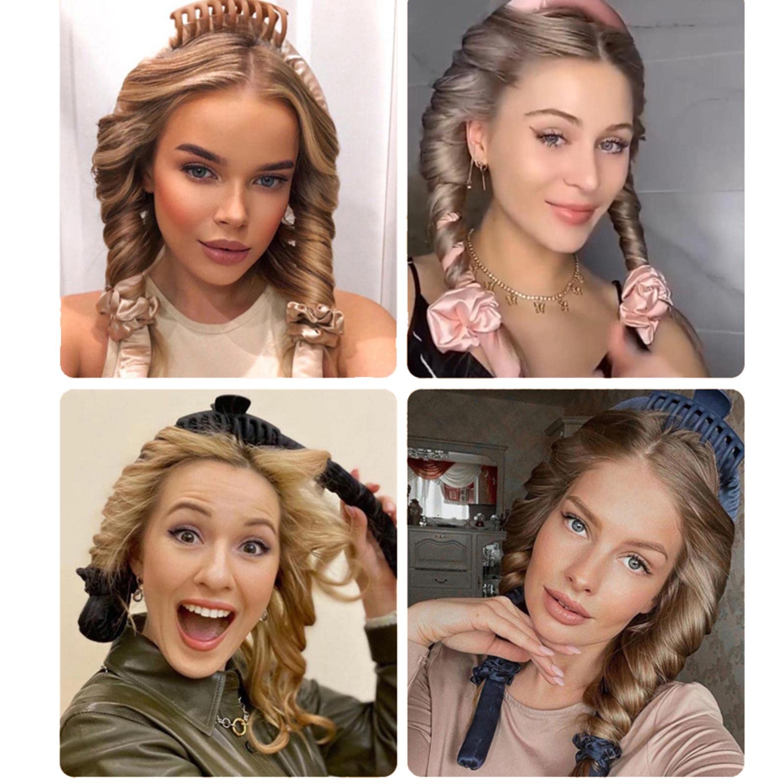 AnsonBoy No Heat Curling Iron Lazy Curling Iron Silk Curling Band