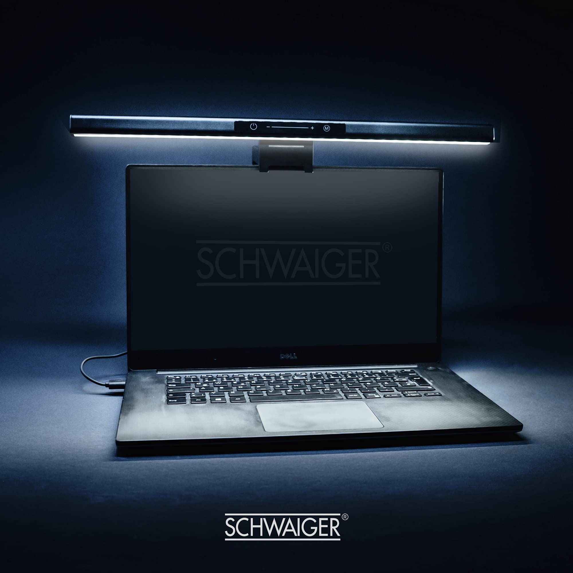 SCHWAIGER 659931 Lampe LED pour moniteur Capteur tactile intégré Lampe de bureau Screenbar Lumière du moniteur à intensité variable Connexion USB