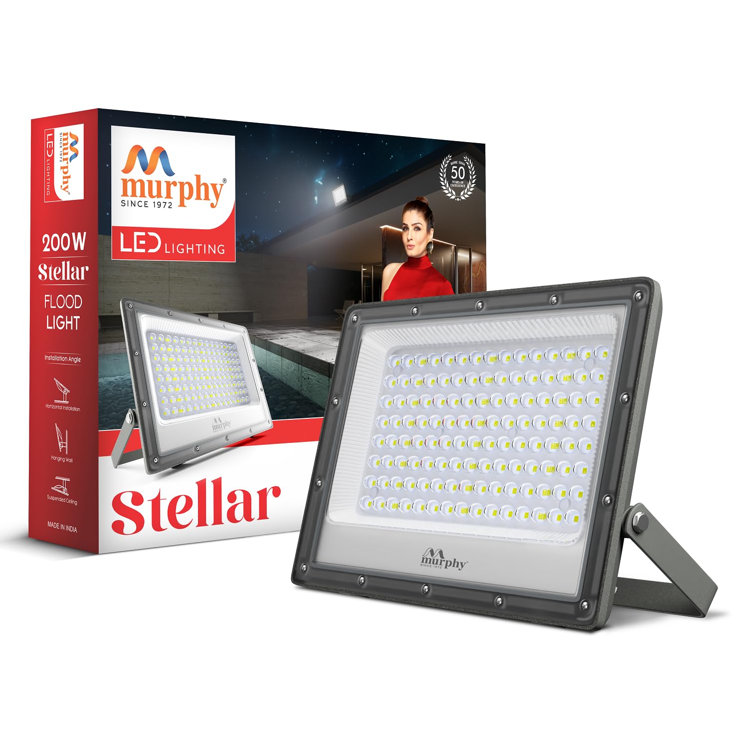 Murphy Stellar 200W LED Flood Light | Ultra-Bright 6500K Cool White | 