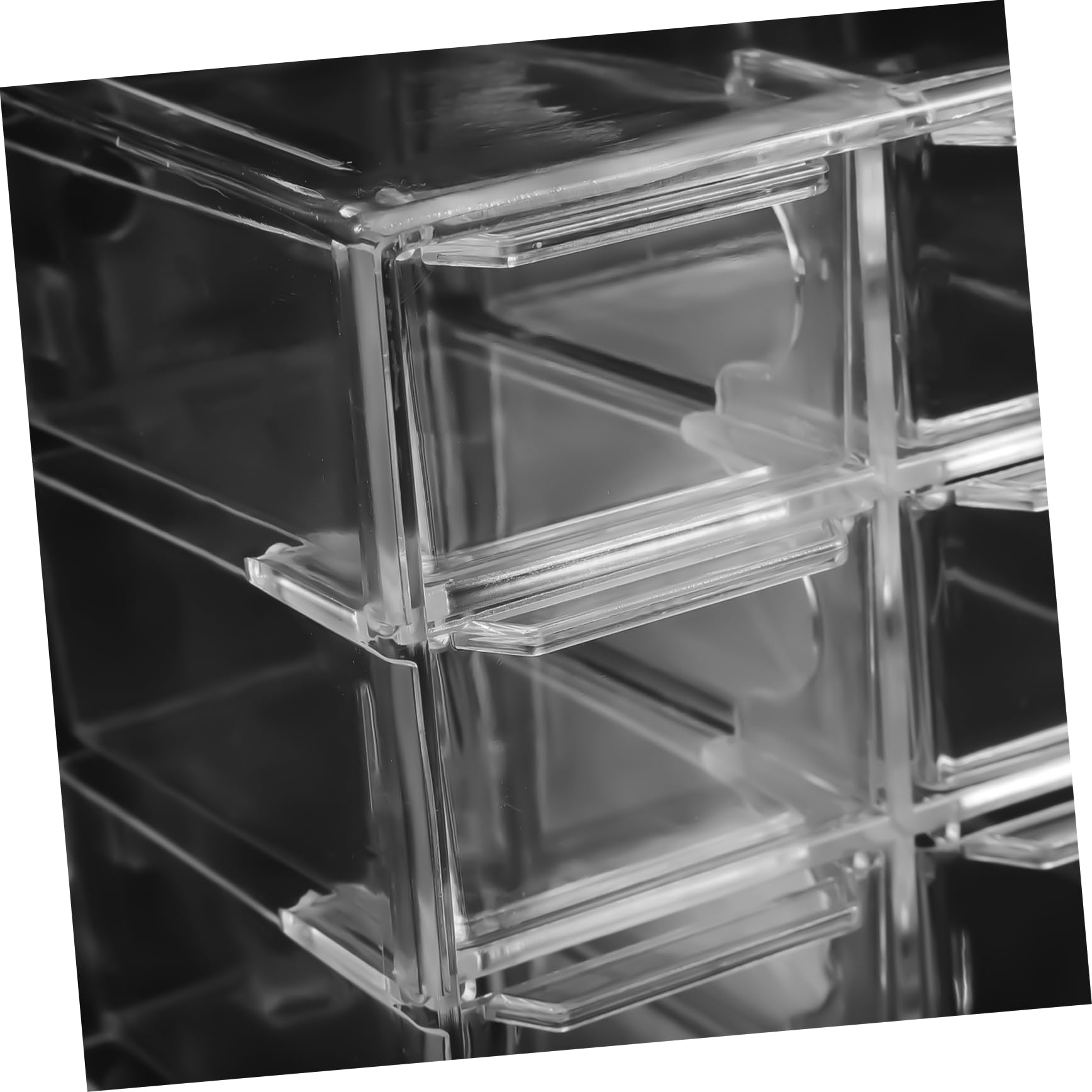 FOMIYES 3 Stück Aufbewahrungsbox Für Farbige Kontaktlinsen Deckel Tasche Kosmetik Balsam Kordelzug Zubehör Abteil Dekorativer Tischorganisator Aufbewahrungsbehälter Transparent Acryl