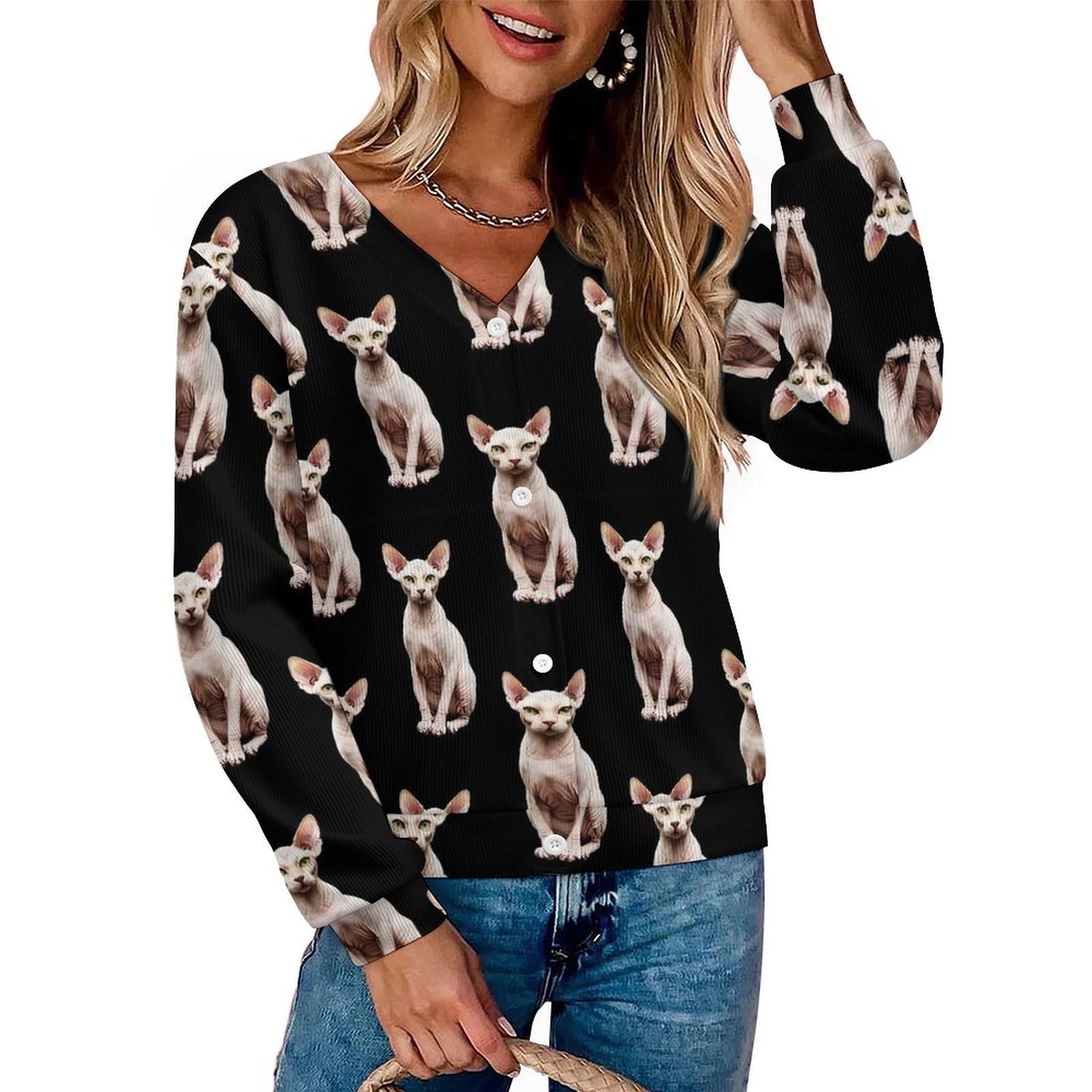 Womens Cardigan Sweaters Casual Lightweight Long Sleeve Button Up Knit Outwear