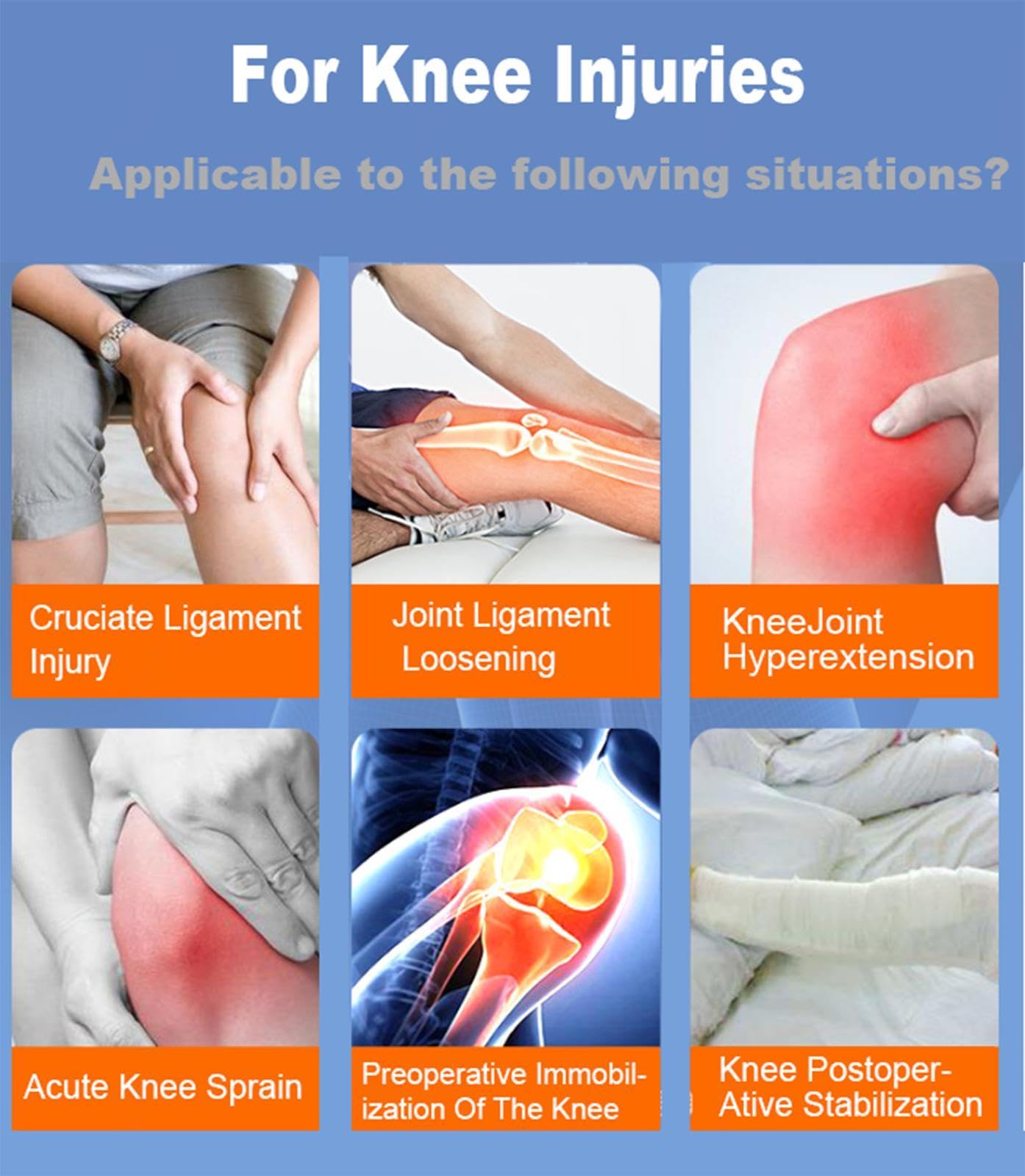 Rodilleras ROM con Bisagras con Estabilizadores Laterales Postoperatorio Inmovilizador de Rodilla Ajustable Soportes para Piernas para Dolor de Rodilla, Desgarro de Menisco, Acl Desgarrado,M