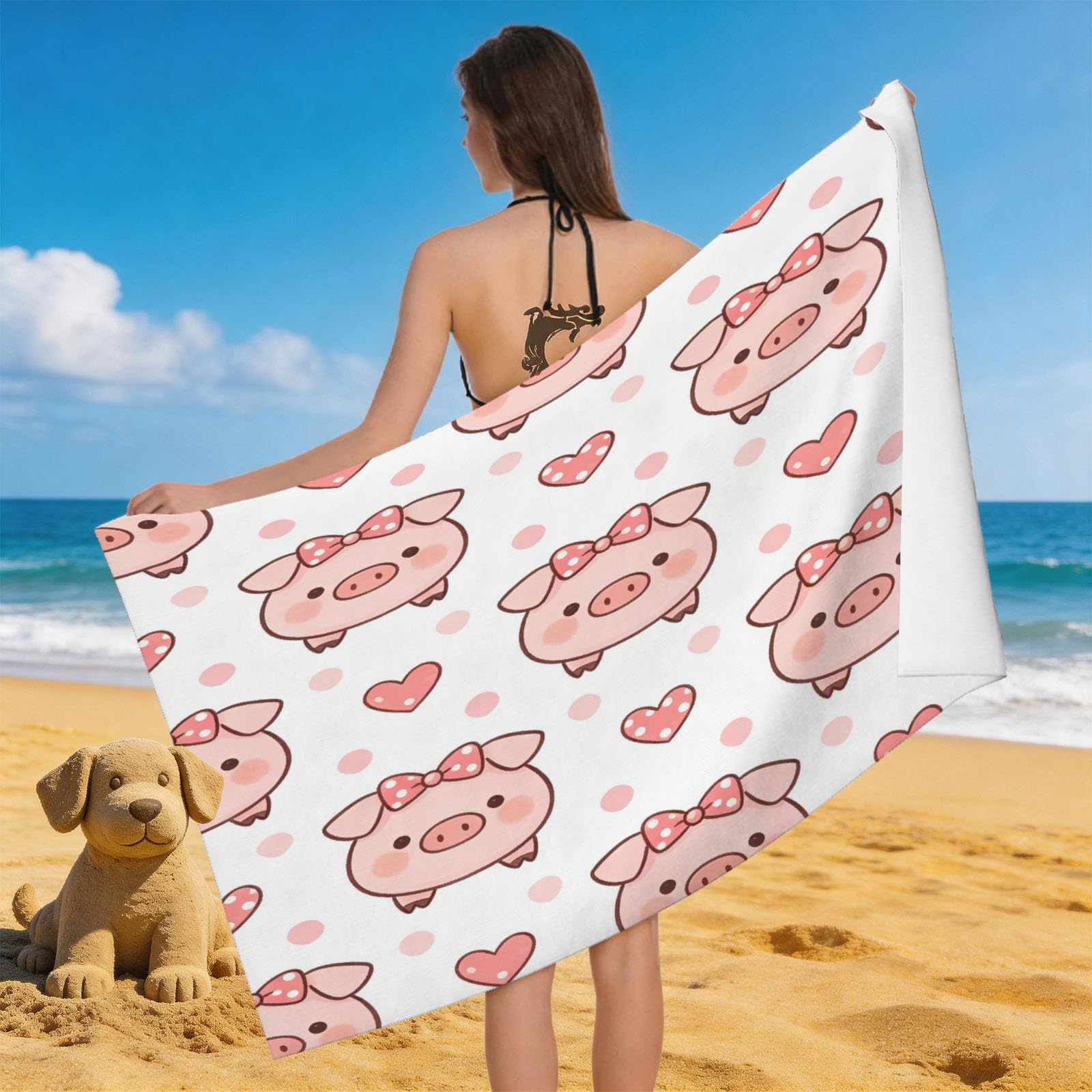 Leichong Men's Pink 3D Ballet Silhouette Beach Towel Large Microfiber Soft Quick Dry For Adults, Dance Bath Towel Lightweight Soft Absorbent For Travel Swimming Pool Sports, 80 X 160 Cm