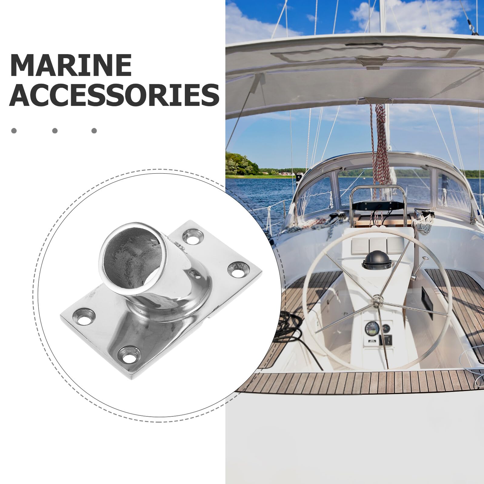Abaodam Supporto Asta Bandiera in Acciaio Inox per Barca Base Marina Compatta e Resistente per Montaggio su Parete Yacht e Ponte Accessorio Nautico Elegante e Facile da Mantenere