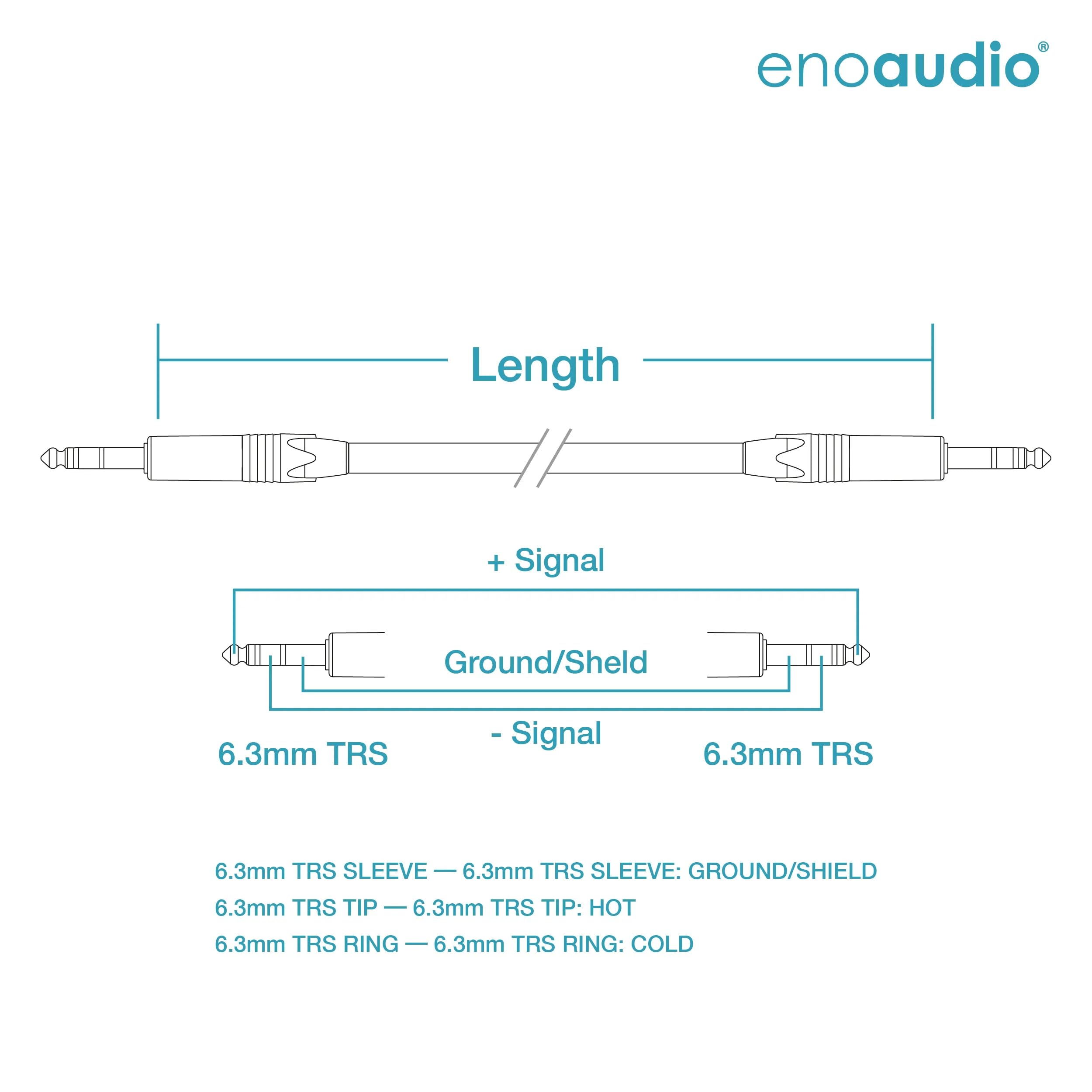 enoaudio Mogami 2534 Quad profesional Cable balanceado | Neutrik 6,3mm TRS | HiFi - 1,0 m