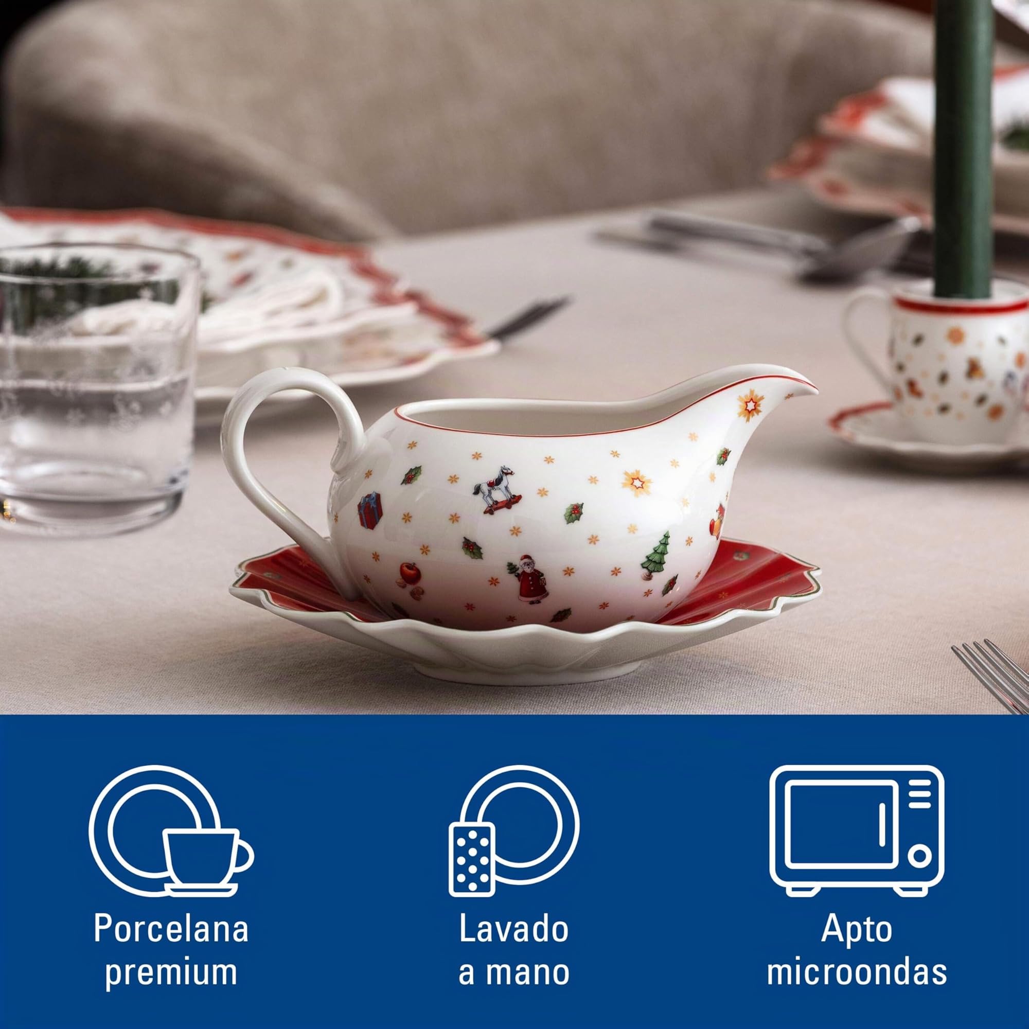 Villeroy & Boch – Toy's Delight salsera, 2 uds, salsera de cerámica, porcelana, para Navidad, fuente de porcelana, blanco