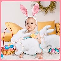 Vista 5 de 2 piezas de almohada de conejo de Pascua para abrazar, abrazable, almohada de conejo abrazable, decoración para Pascua, Navidad, cumpleaños
