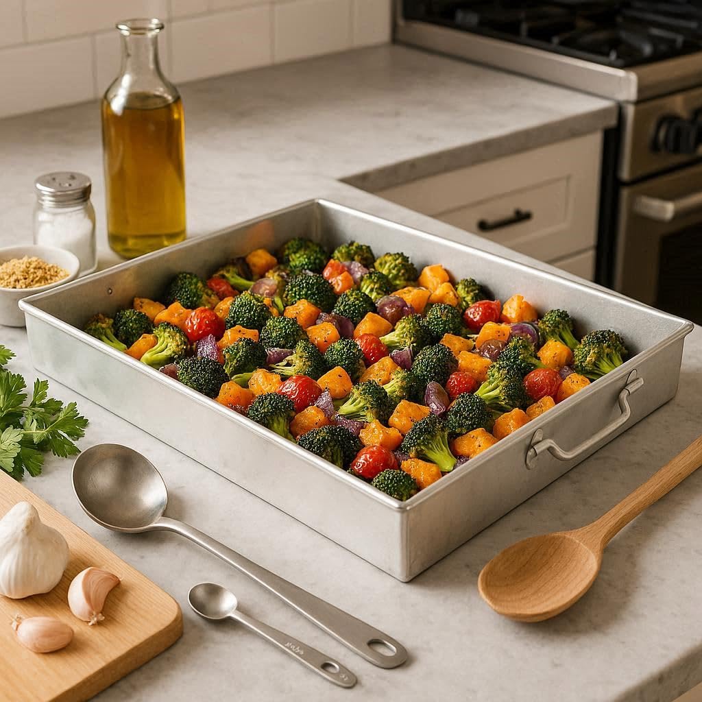 GIEMME - Backblech aus lebensmittelechtem Aluminium 37x62 cm – Kantenhöhe 6 cm, mit zwei Griffen – Professionell & langlebig für Braten, Pizza, Hefebackwaren und Gebäck