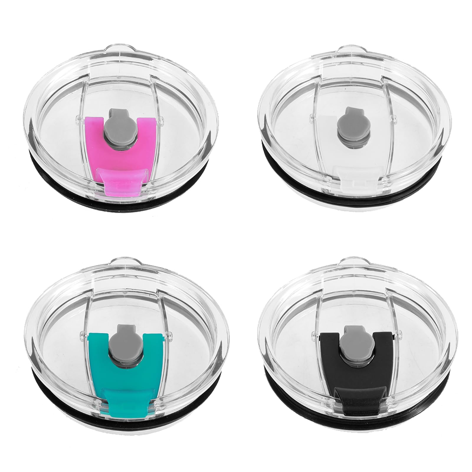 NZWBSHSSP 4 Pack Tumbler Lids Leakproof Tumbler Lid Cup Covers Reusable Plastic Tumbler Replacement Lids 20oz Tumbler Lids for 3.25 Inch Mouth Tumbler Coffee Cooler Cup(colour)