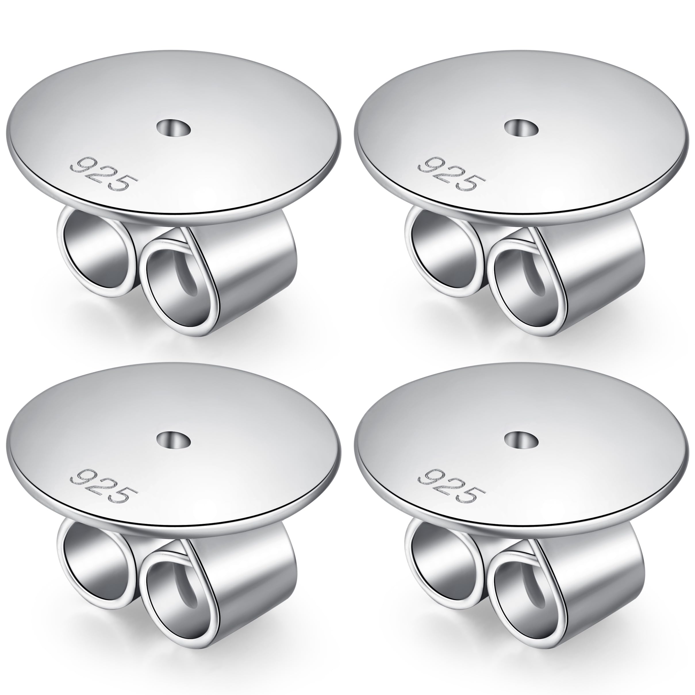 Large Earring Backs Replacement Locking Earring Backs for Studs 925 Sterling Silver Earrings Lifters Back for Droopy Ears Plated Back of Earrings