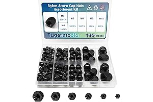 135PCS Premium Light Fixture Metric Nylon Acorn Cap Nuts Assortment Kit: The...
