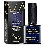 Valitic Strong Nail Glue and Strengthener - Quick Dry Brush On Gel for Long Lasting Nails - Adhesive Bond for False Nails - Strengthener for Nail Tips - 1 PACK