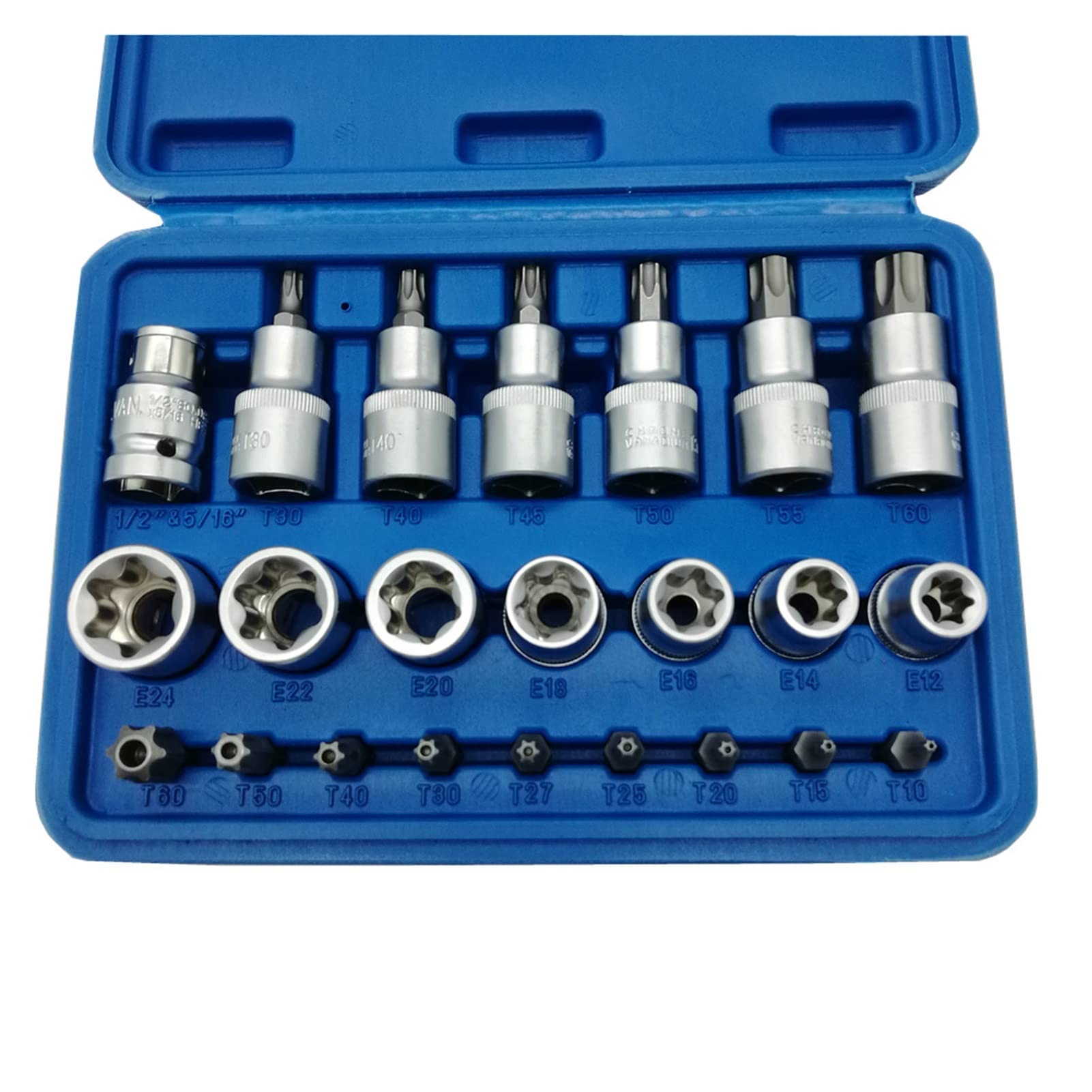 2. 3 pc. Bit Socket Set 1/2 "Gniazdo bitowe Cr-v e Zestaw bitów Torx Socket Socket Socket