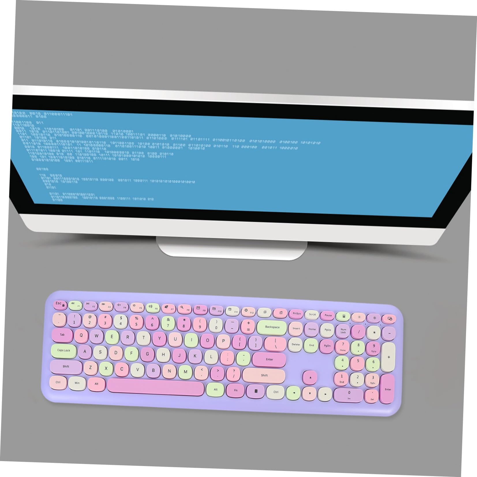 Tastiera e Mouse Wireless Combo Tastiera Mouse Wireless USB Abs 110 Tasti Compatibile con PC per Laptop e Desktop per Scrittura e Giochi