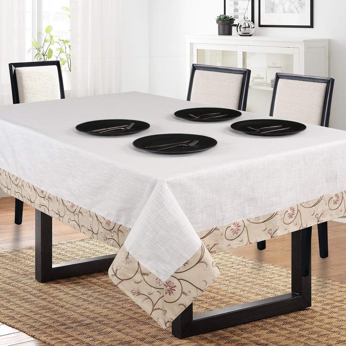 See full amazon price history chart for Shades of life Cotton 8 Seater Dining Plain White slub with Brown Flower Embroidery Table Cover (60 * 108inch, White/Brown) Shades of life Cotton 8 Seater Dining Plain White slub with Brown Flower Embroidery Table Cover (60 * 108inch, White/Brown) (B08R72T44X) Amazon Price History, Amazon Price Tracker