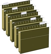 Extra Capacity Hanging File Folders, RAZCC 30 Pack Letter Size Reinforced Hanging Folders with Heavy Duty 1 Inch Expansion for Bulky Files, Filing Cabinet, Adjustable Tabs, Green