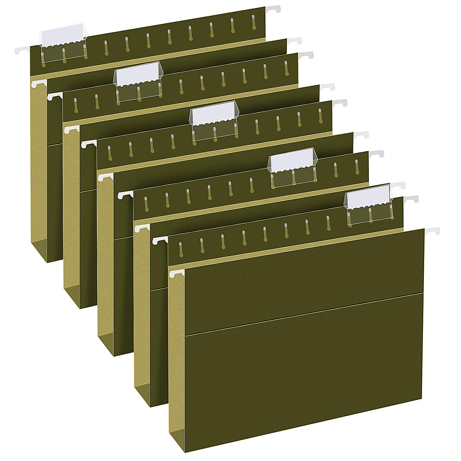 Extra Capacity Hanging File Folders, RAZCC 30 Pack Letter Size Reinforced Hanging Folders with Heavy Duty 1 Inch Expansion for Bulky Files, Filing