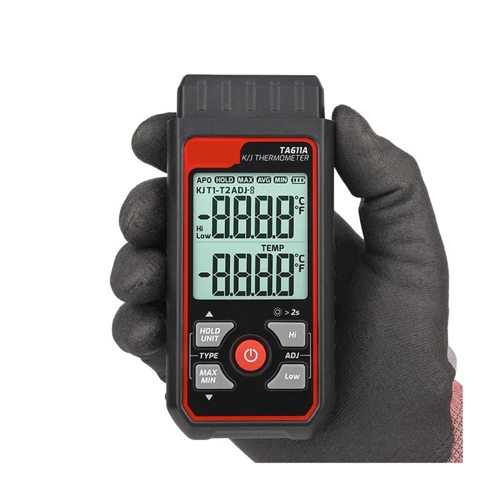 Miernik Wilgotności, TA611A TA611B Cyfrowy termometr termoparowy Termometr K/J, tester temperatury kontaktowej Wyświetlacz LCD Pomiar C/F(TA611B)