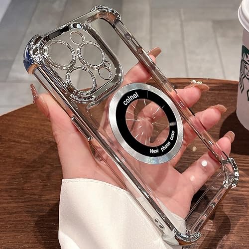 Miniatura 2 de LOOBIVAL Funda magnética para iPhone 13 Pro Max compatible con MagSafe, protección de grado militar Logo View Funda delgada transparente galvanizada