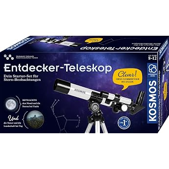 Kosmos Explorer Telescope, Starter Set for Beginners and Children from 8 Years | 2 Okulare f&uuml;r 20-fache od. 100-fache Vergr&ouml;&szlig;