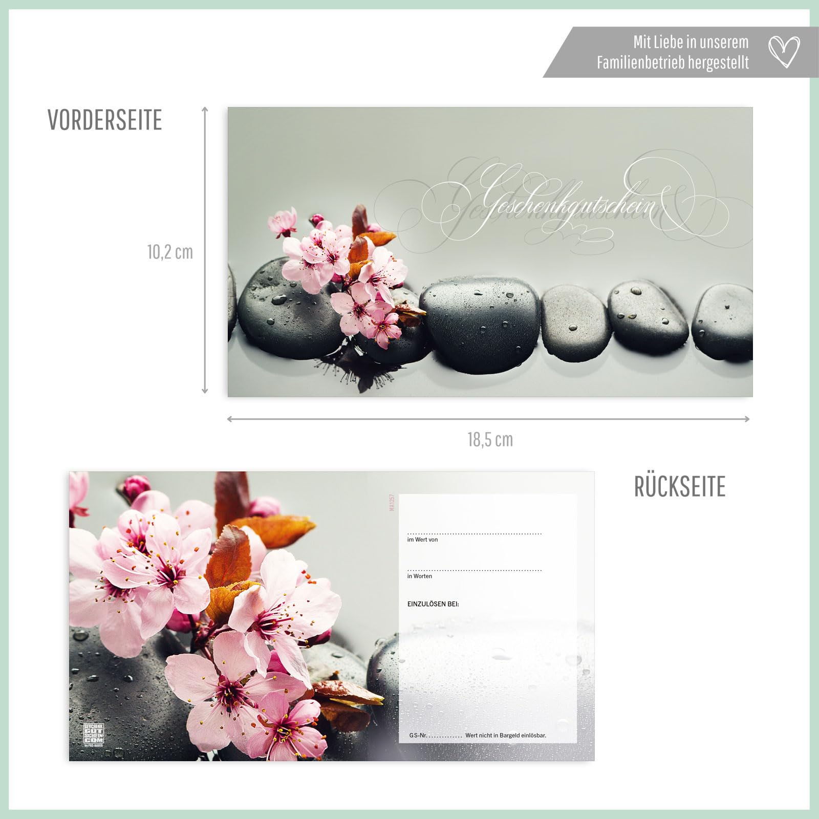 Gutschein-Set. 50x Gutschein + Kuvert + Schleife. Für Kosmetiksalon Kosmetik Wellness Spa Massageinstitute, blanko zum selber Ausfüllen.