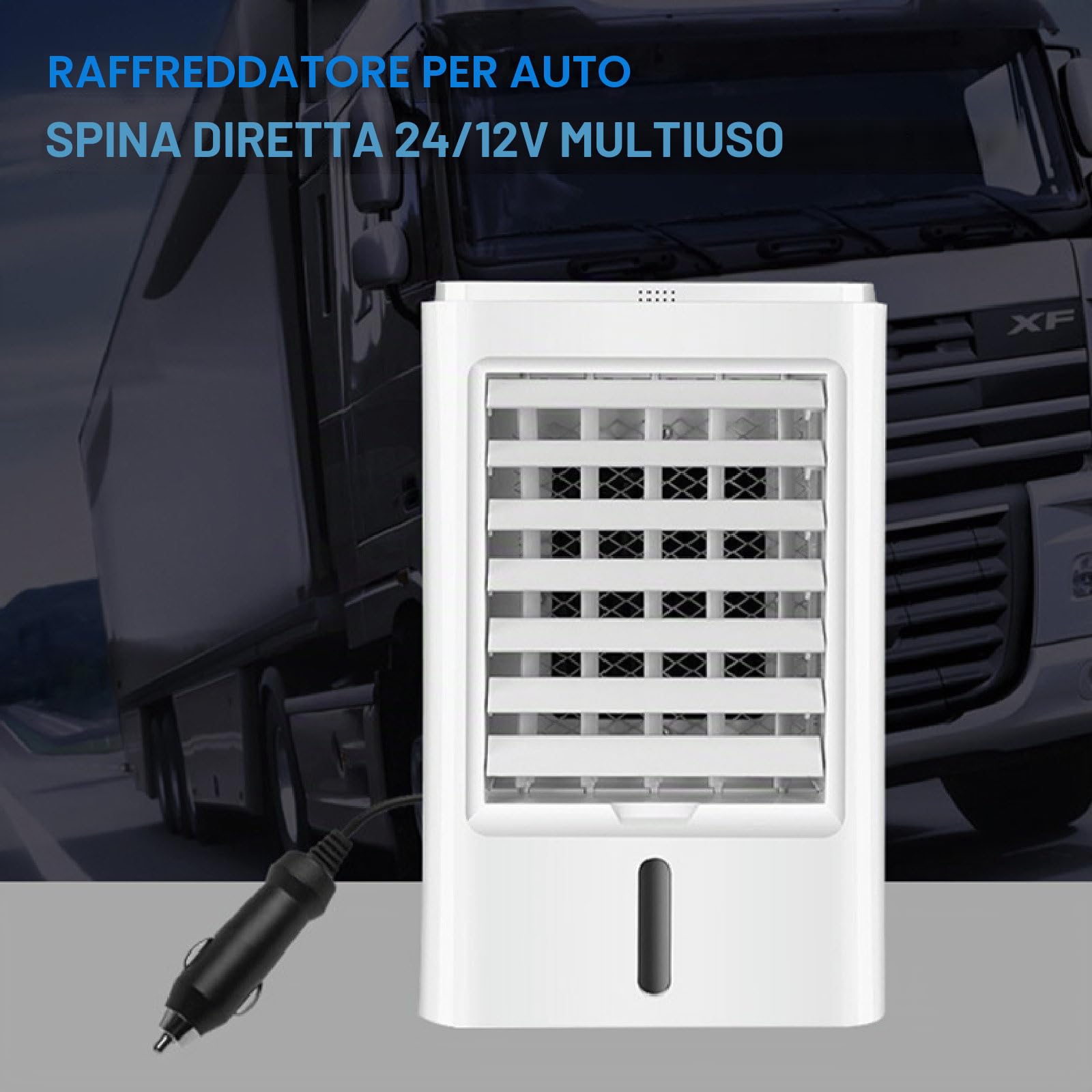 Mini Condizionatore d'Aria per Camper, Condizionatore Portatile, Raffrescatore Evaporativo con 3 velocità E Timer da 1/2/4 Ore, Ventola di Raffreddamento per Camper E Camion 12v