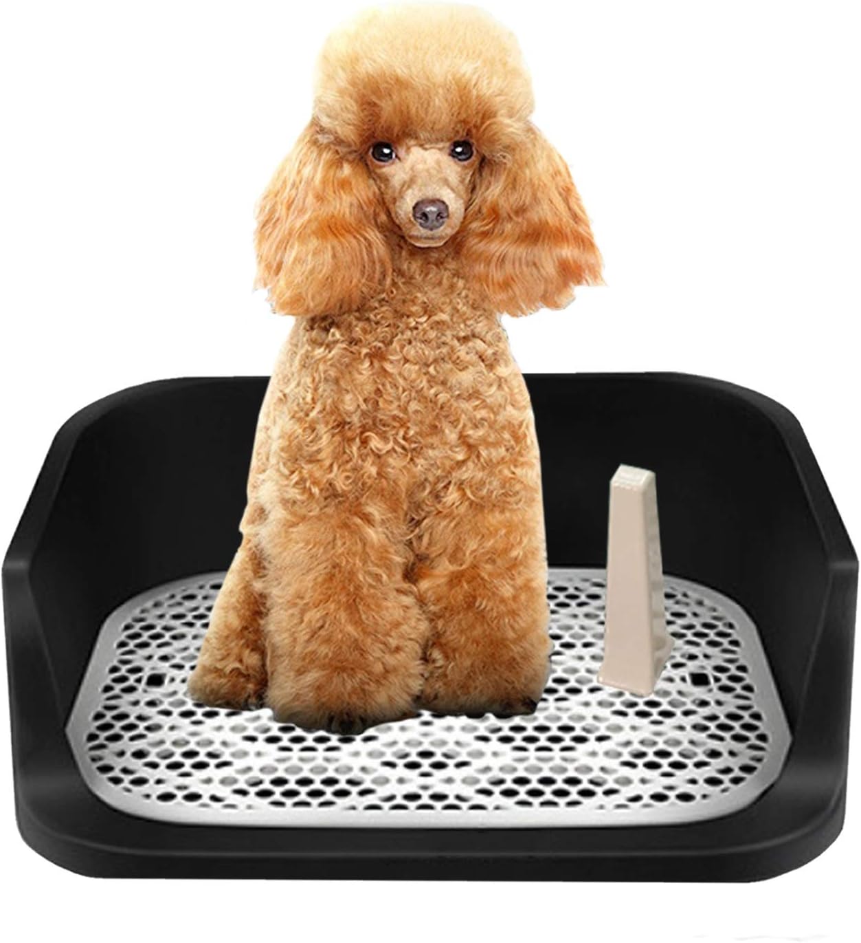 ポータブル 犬 洗い場 犬用ステップトレー わんちゃん トイレトレー 猫と犬のトイレ ペットトレー 中型犬 小型犬 ワイドサイズ いたずら防止 お掃除ラク 足上げ 習性 50x40x13cm Color Black Size 送料0円