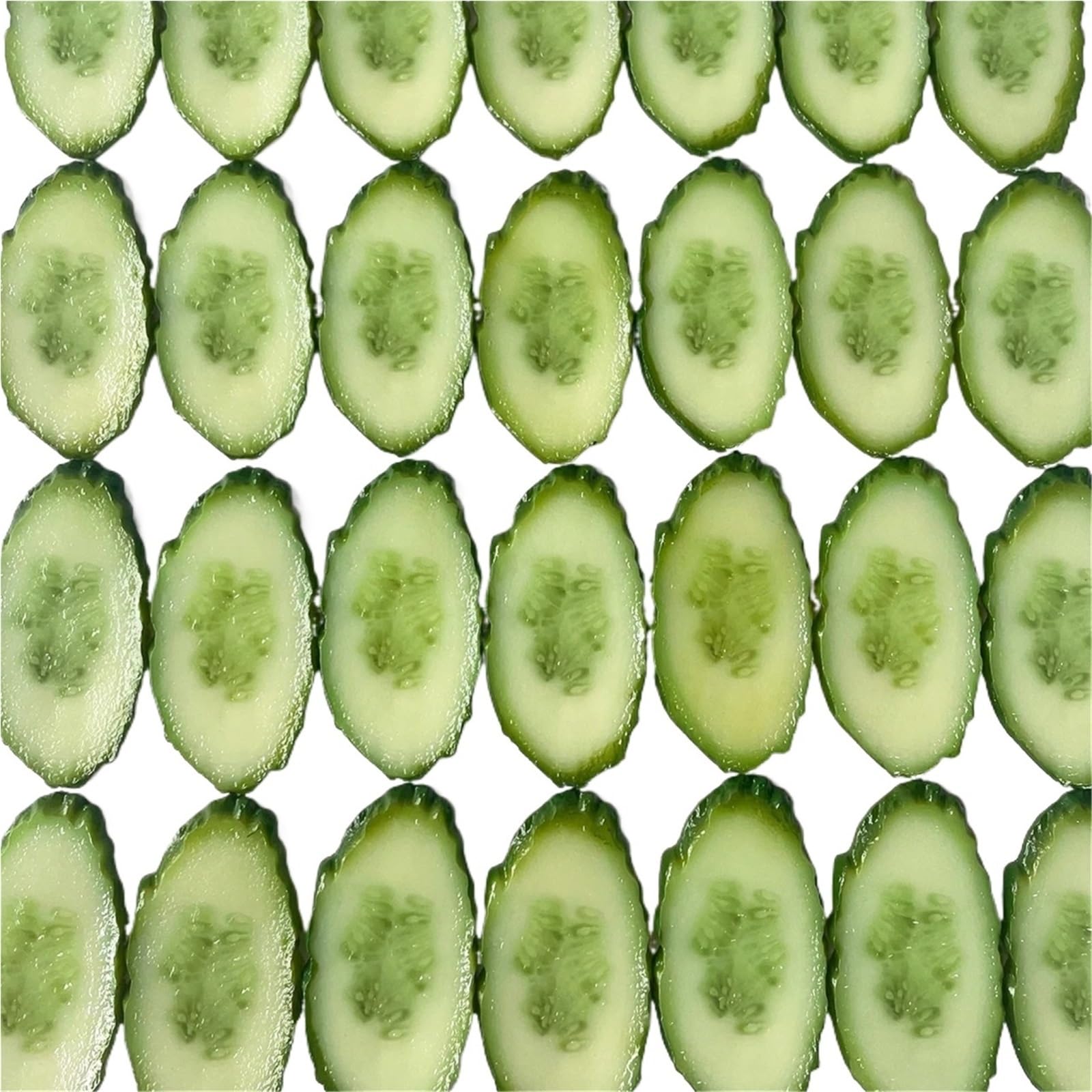 LUYSGBXR Fake Vegetable Fake Cucumber Slices Realistic PU Veggie Decor For Food Photography Crafts Simulated Vegetable(20pcs)