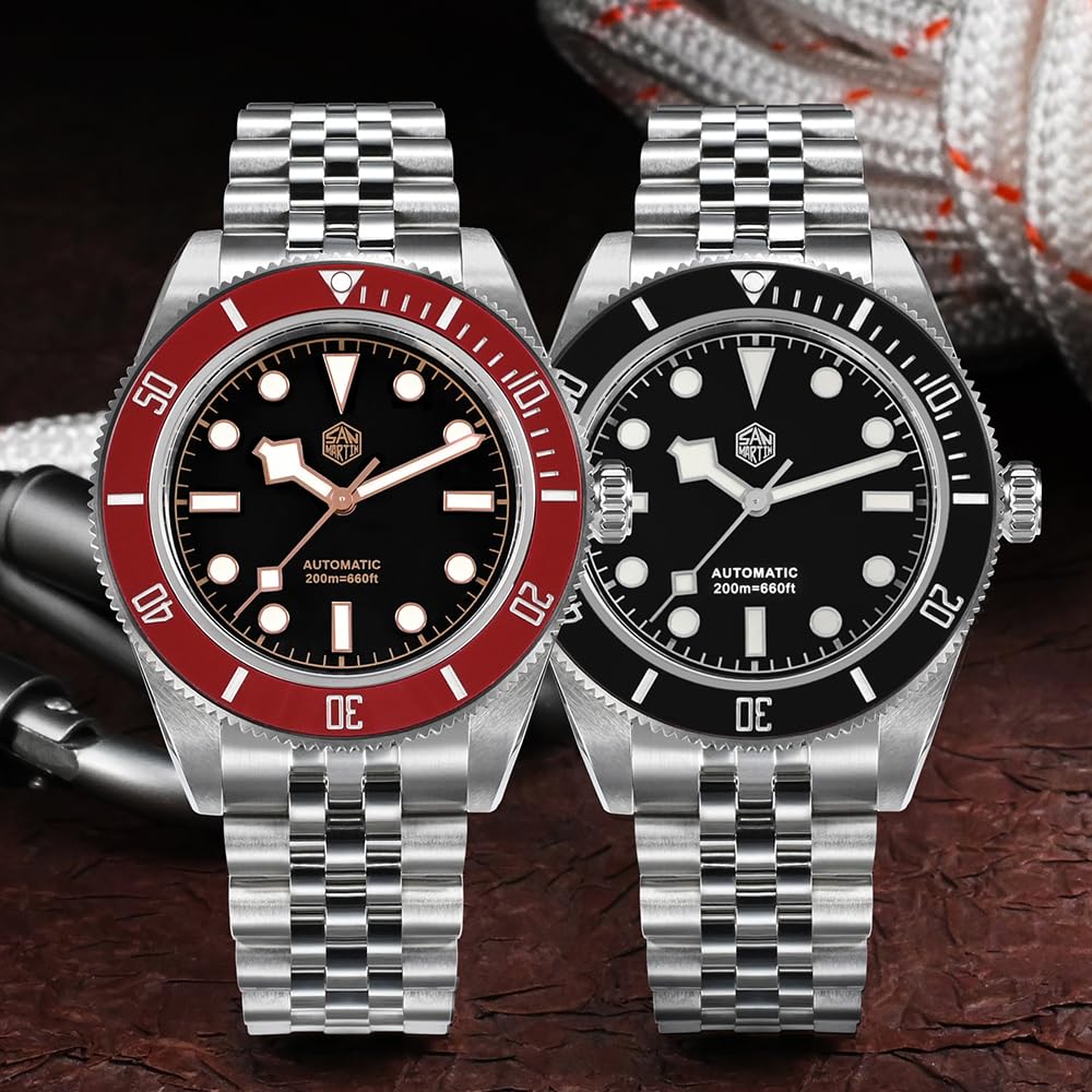 San Martin 40 mm BB Diver klasyczne męskie zegarki NH35 automatyczny mechaniczny szafirowy wodoodporny zielony czarny zegarek