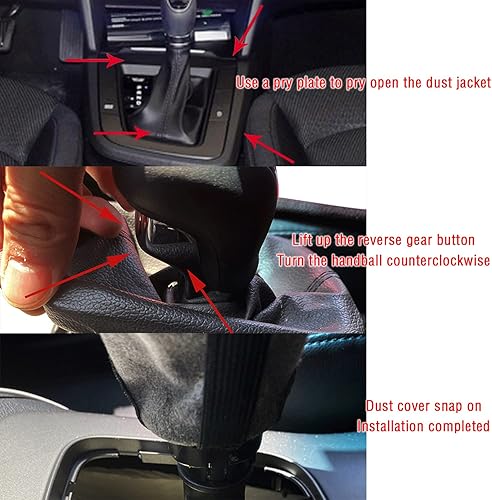 Miniatura 6 de Salior Funda para pomo de cambio de coche a prueba de polvo, protege el pomo de cambio de marchas y decora el interior del coche, funda universal