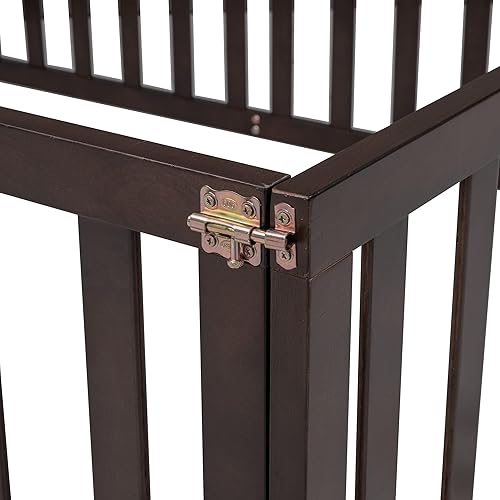 Miniatura 86 de MERITLINE Base de cama tamaño Queen para niños, cama de madera para niños con valla, cama Montessori con puerta, para niños mayores de 6 años, fácil