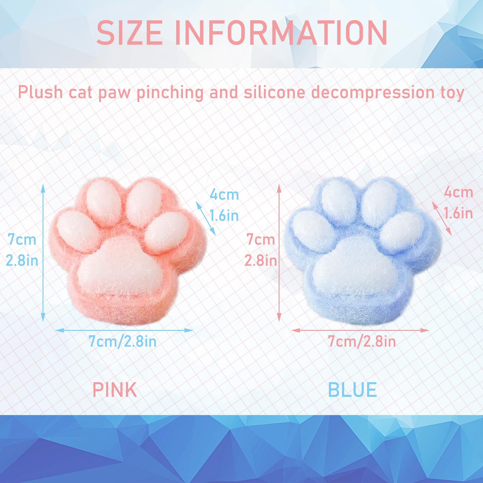 HTTDSLF 2 Pcs Cat Paw Squishy, Fufu Squishys, Cat Paw Squishy Toy, Cat-Squishys, Taba Squishys, Squishy-Fidget Toys - Image 3