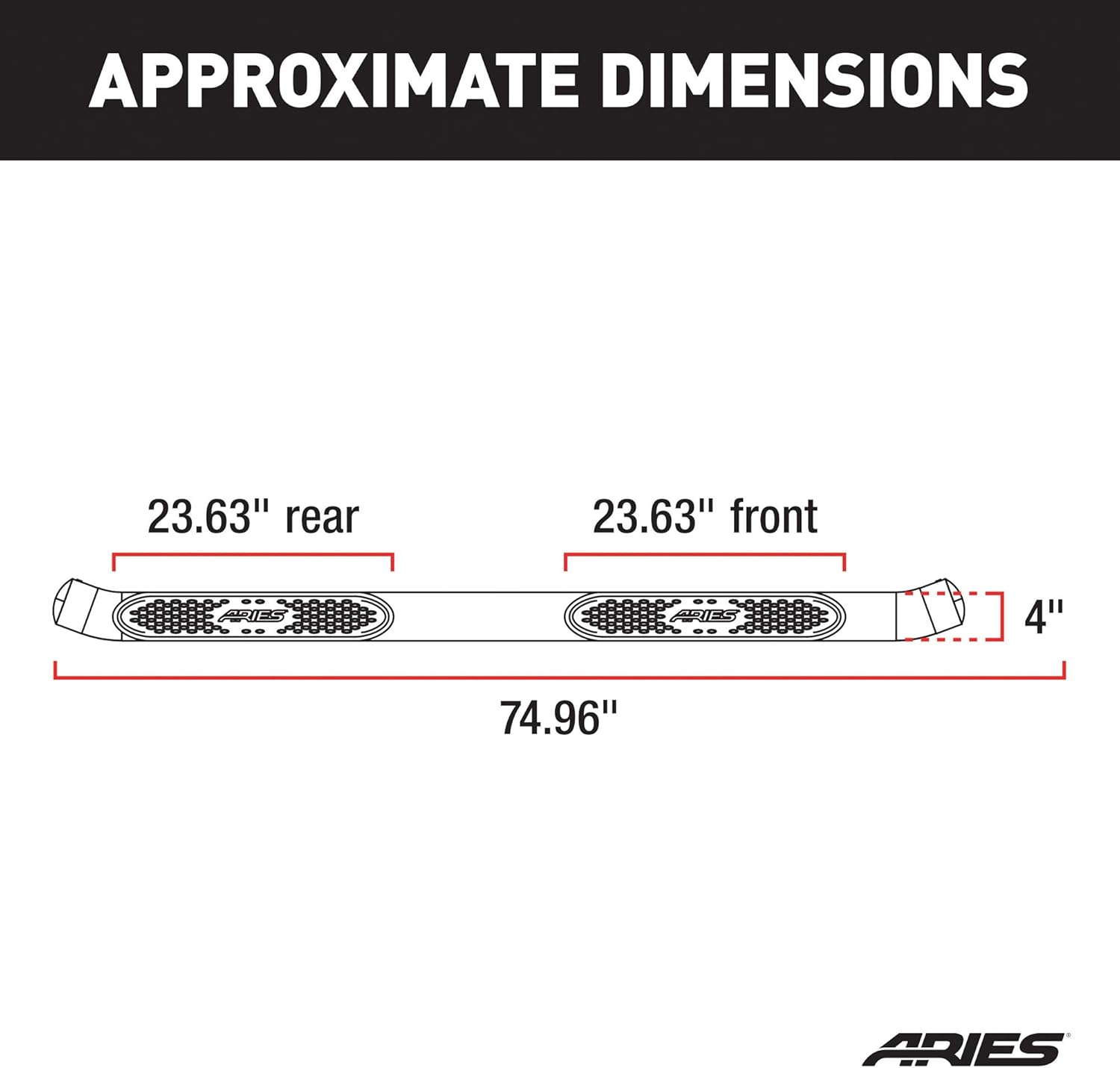 ARIES S225044-2 4-Inch Oval Polished Stainless Steel Nerf Bars, Select Ram 1500