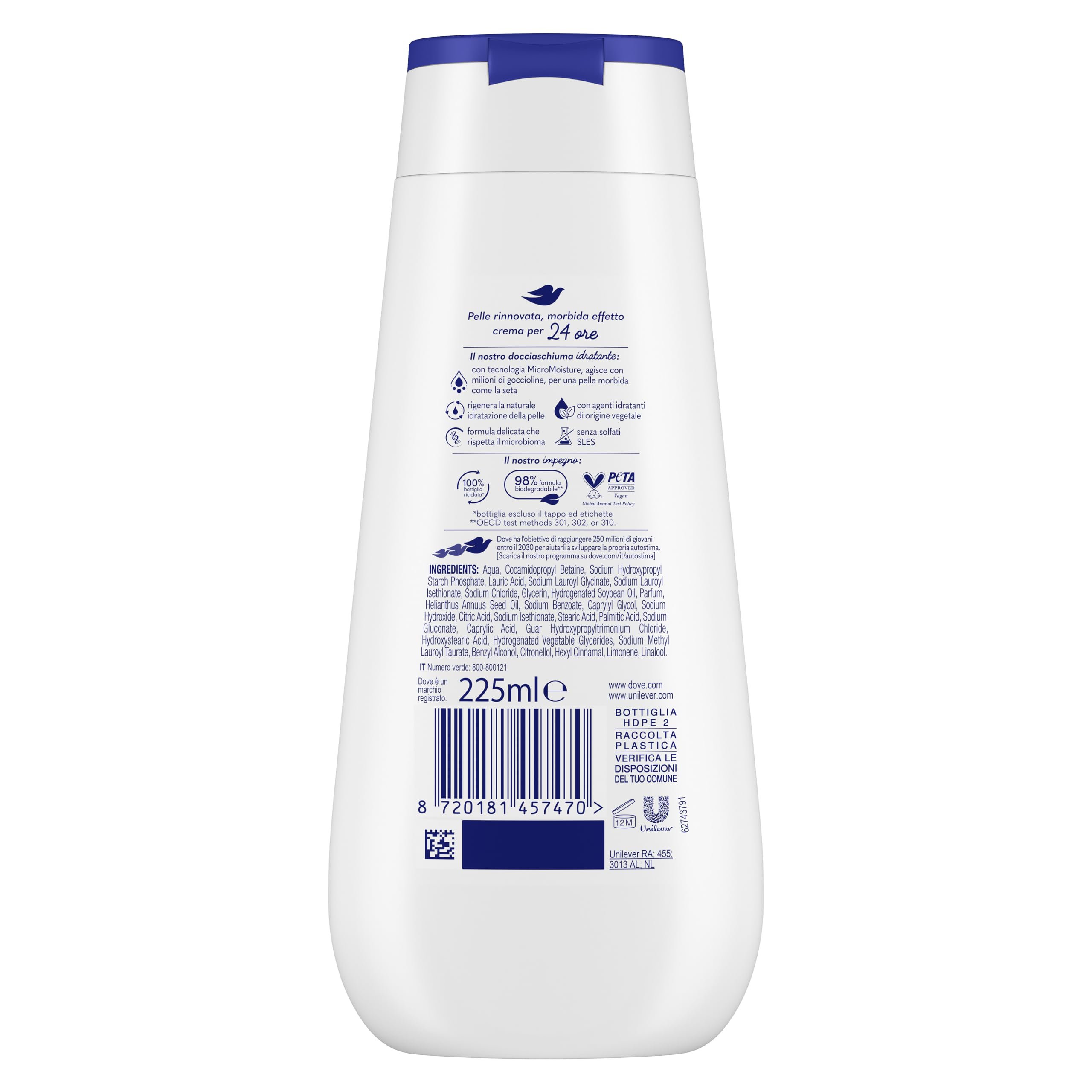 Dove Duschgel Intensive Pflege, Feuchtigkeitsspendendes Duschbad, Sanfte Formel für das Hautmikrobiom… – Ansicht 2