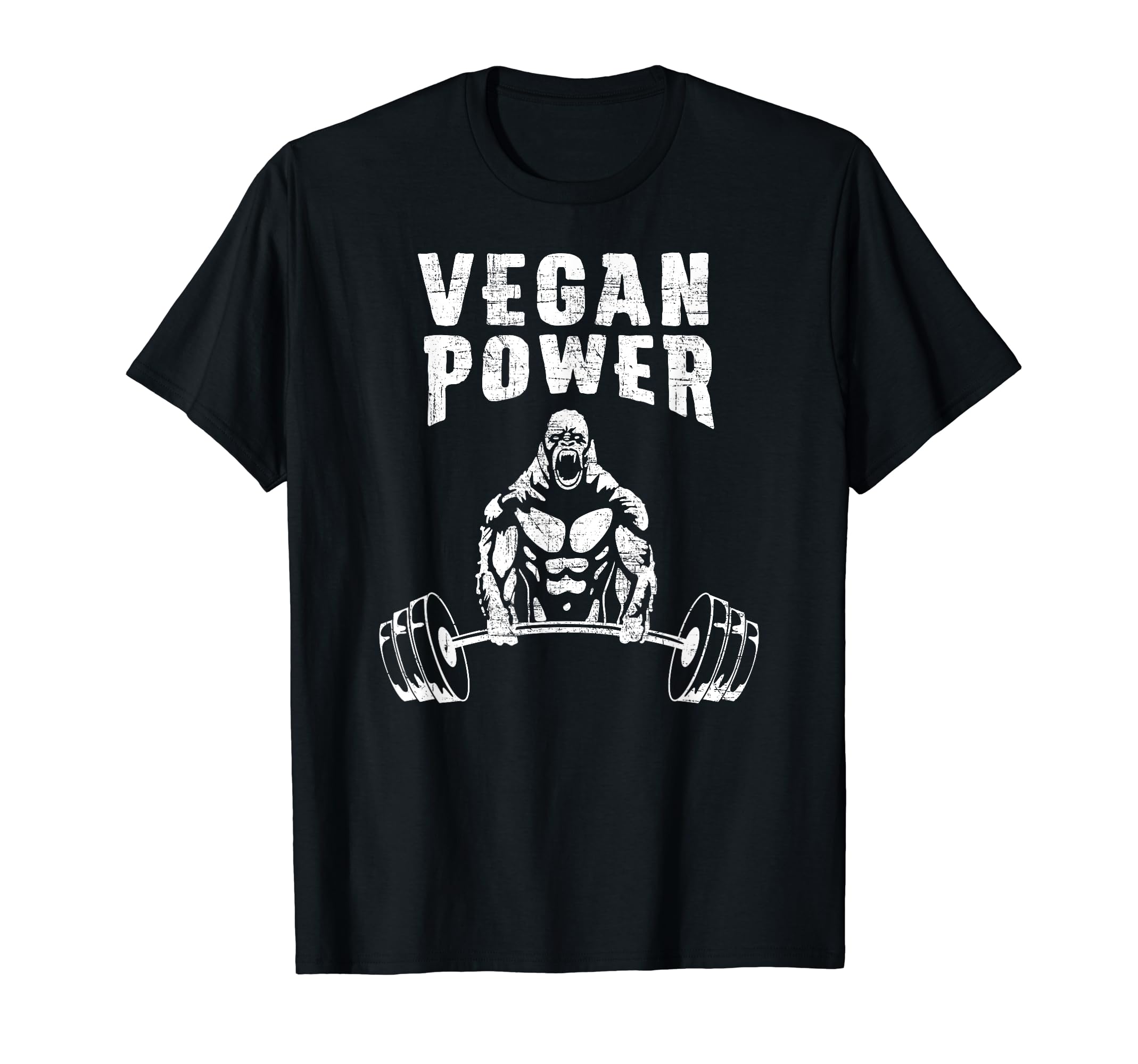 Vegan Power Gorilla Bodybuilding Gym Workout Design T-Shirt