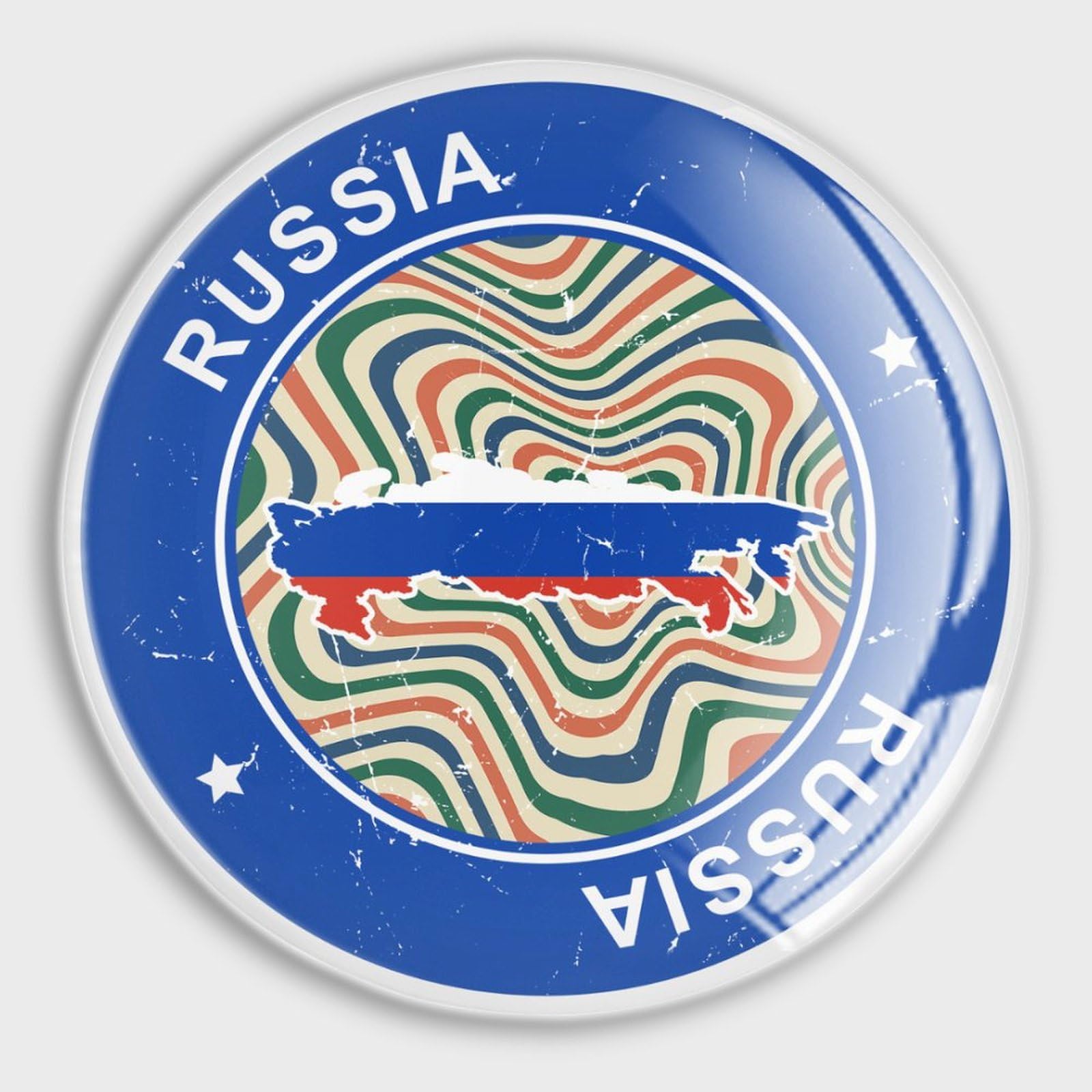 Aimants Russie It's in My DNA en verre pour frigo x4