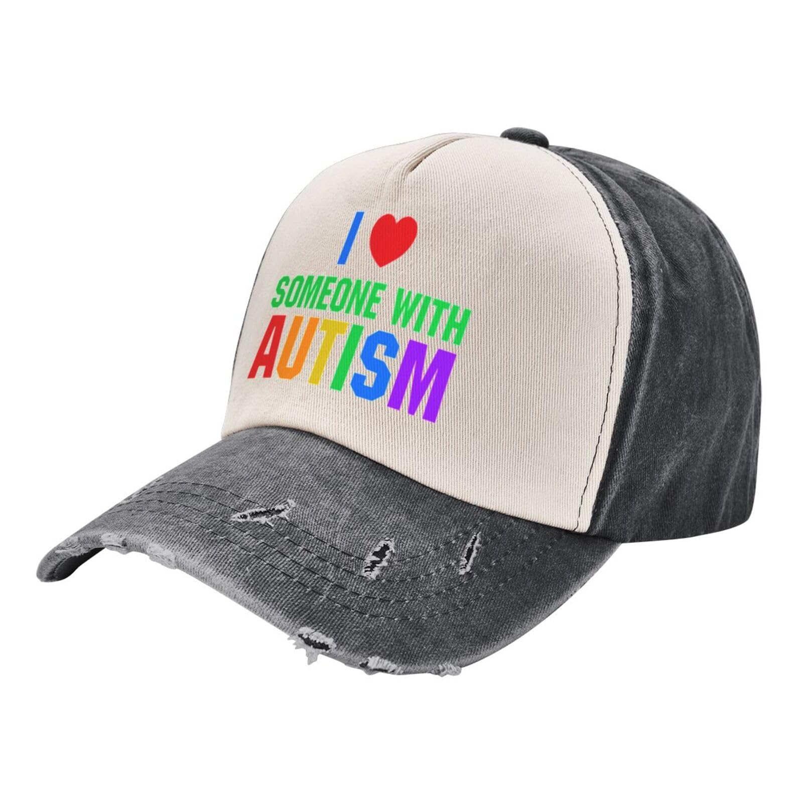 Anceky Unisex Black I Love Someone With Autism Hat – Autism Awareness Month Red Mesh Cap