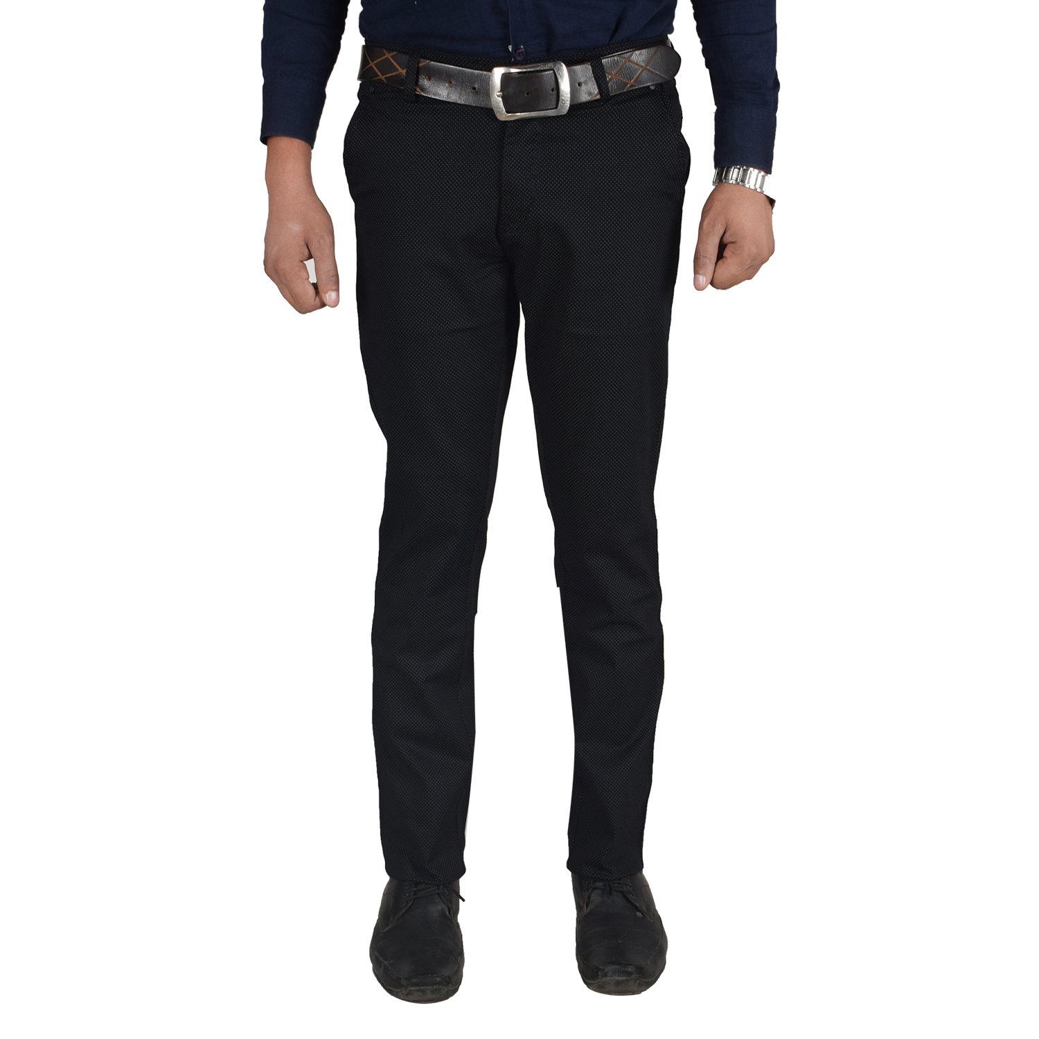 Clivemont ® Men's Black Formal Regular Fit Trouser CLVSTRBLK-2