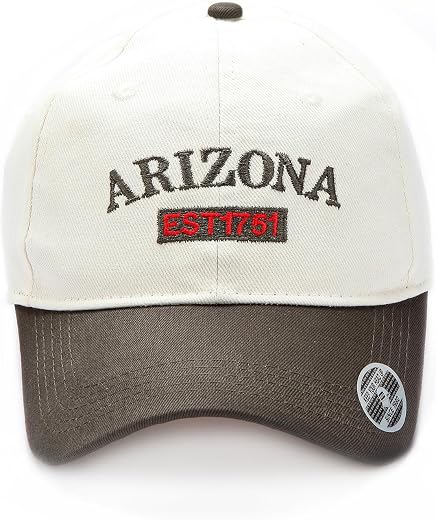 HOBOKEN Baseball Cap, White and Brown, Two-Tone with Embroidered Logo