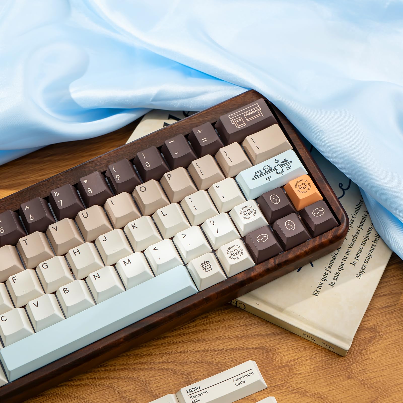 130 tasti minimalisti carini keycaps PBT, profilo ciliegia, 1,7 mm