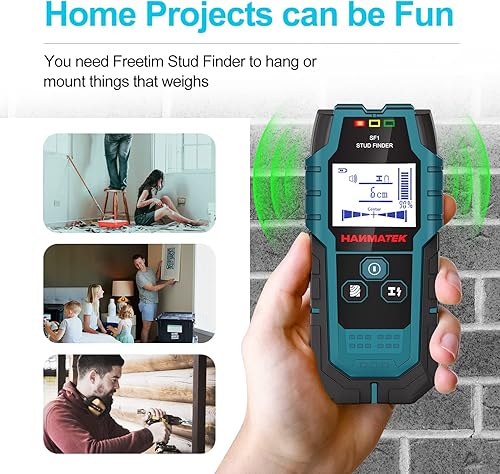 Miniatura 3 de HANMATEK Detector de escáner de pared con sensor inteligente profesional, alarma de audio y pantalla LCD HD, herramienta 5 en 1 mejorada de madera