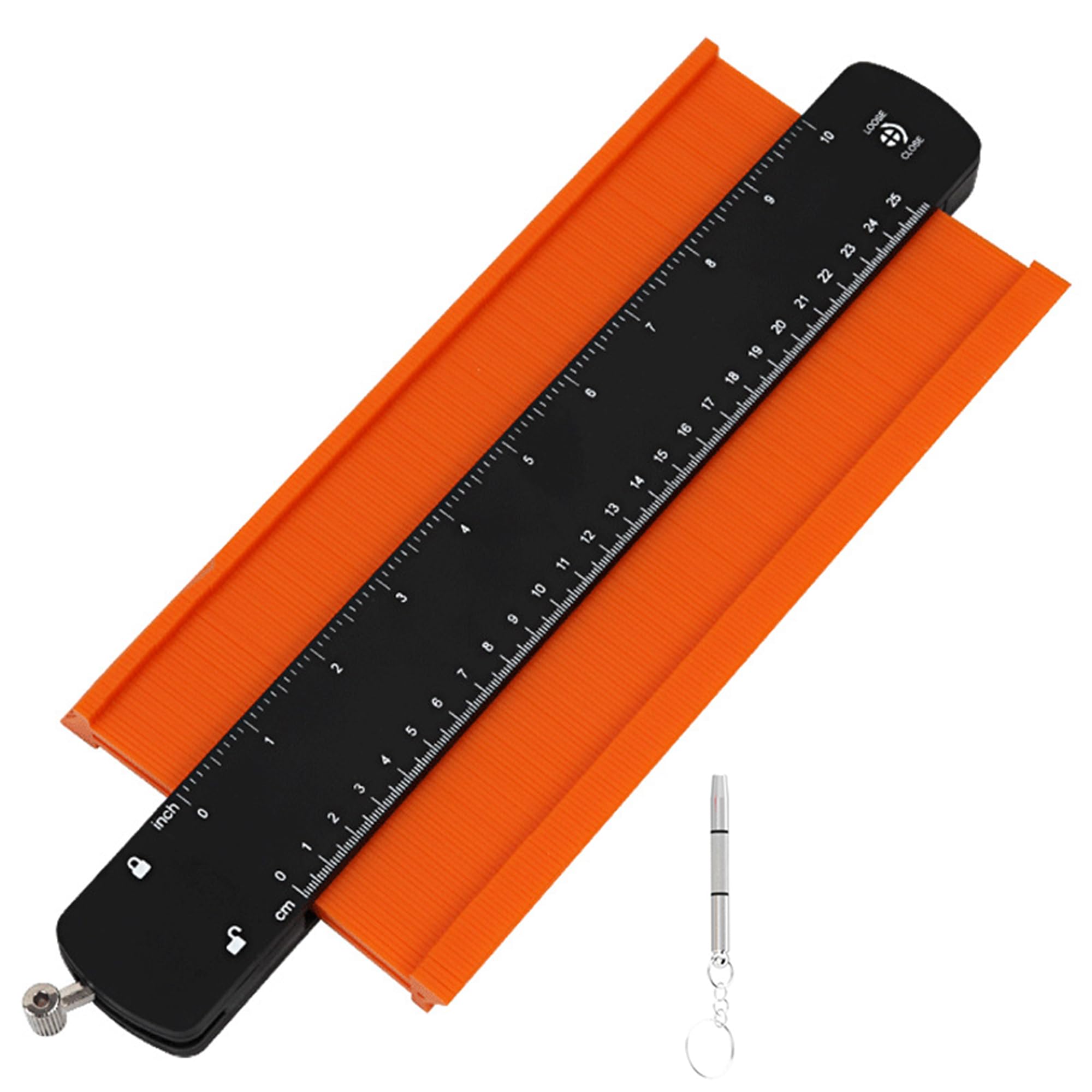 Contour Gauge Profile Tool, 10-inch/25cm Contour Gauge Duplicator with Lock, Angle Shape Profile Marking Gauge for DIY Handyman Woodworking, Tile, Laminate Flooring