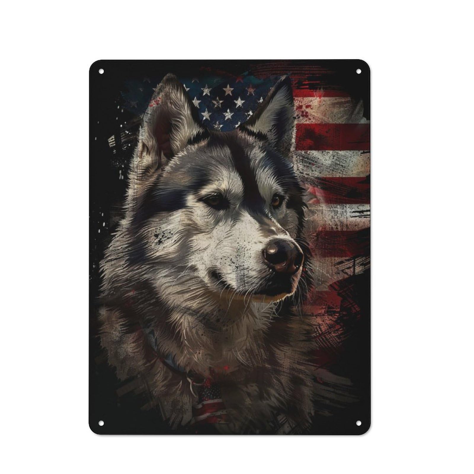 Junmoney Alaskan Malamute America Retro Metal Sign 40X30cm For Lounge Or Reading Corner, For An Autumn Wall Display In Lounge And Reading Corner