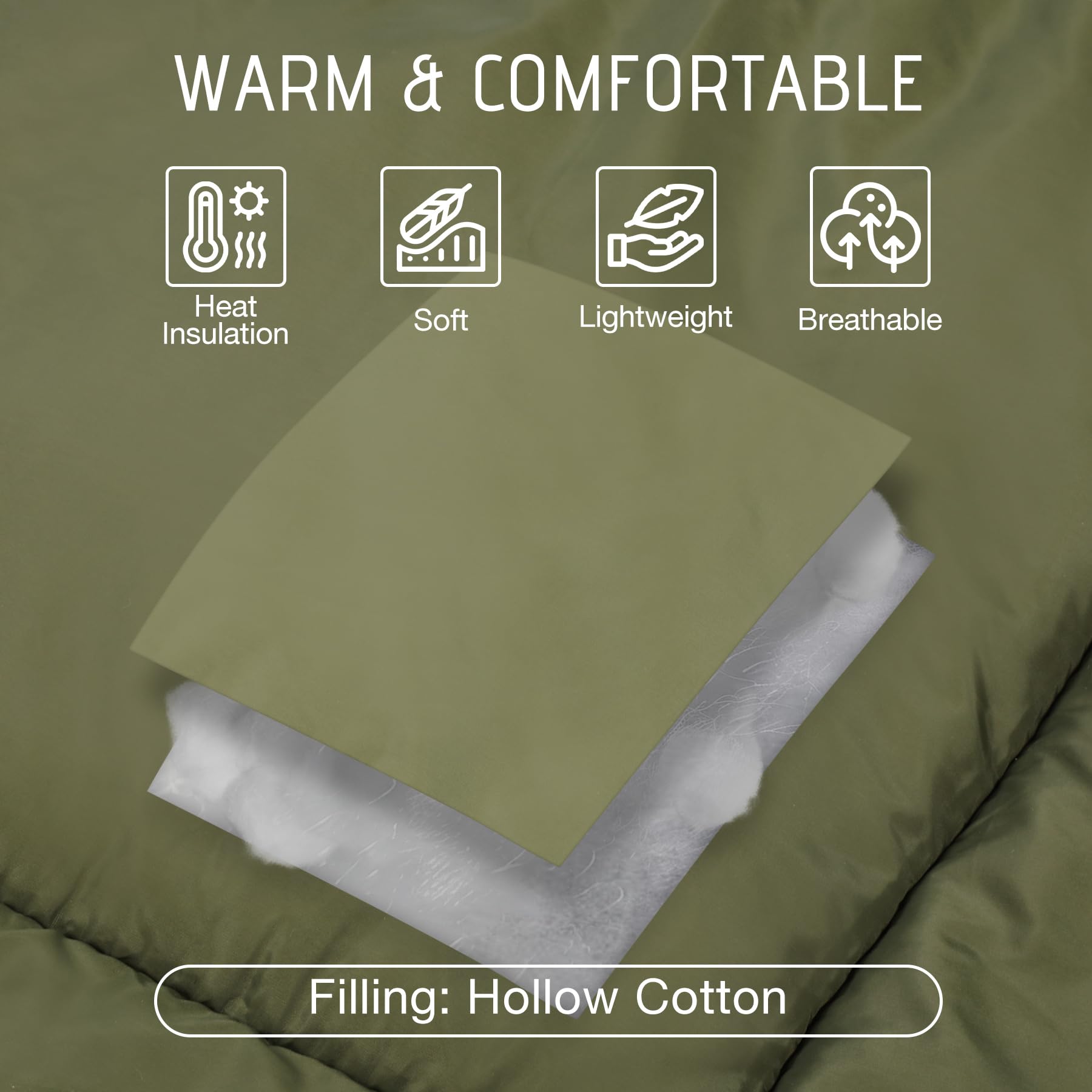 REDCAMP Outdoor Poncho Decke mit Hut, Ultraleicht Multifunktionale und Warm Camping Wasserdichte Decke für Damen und Herren, Wechseln Sie zu Einer Steppdecke oder Schlafsack,für Wandern, Picknick