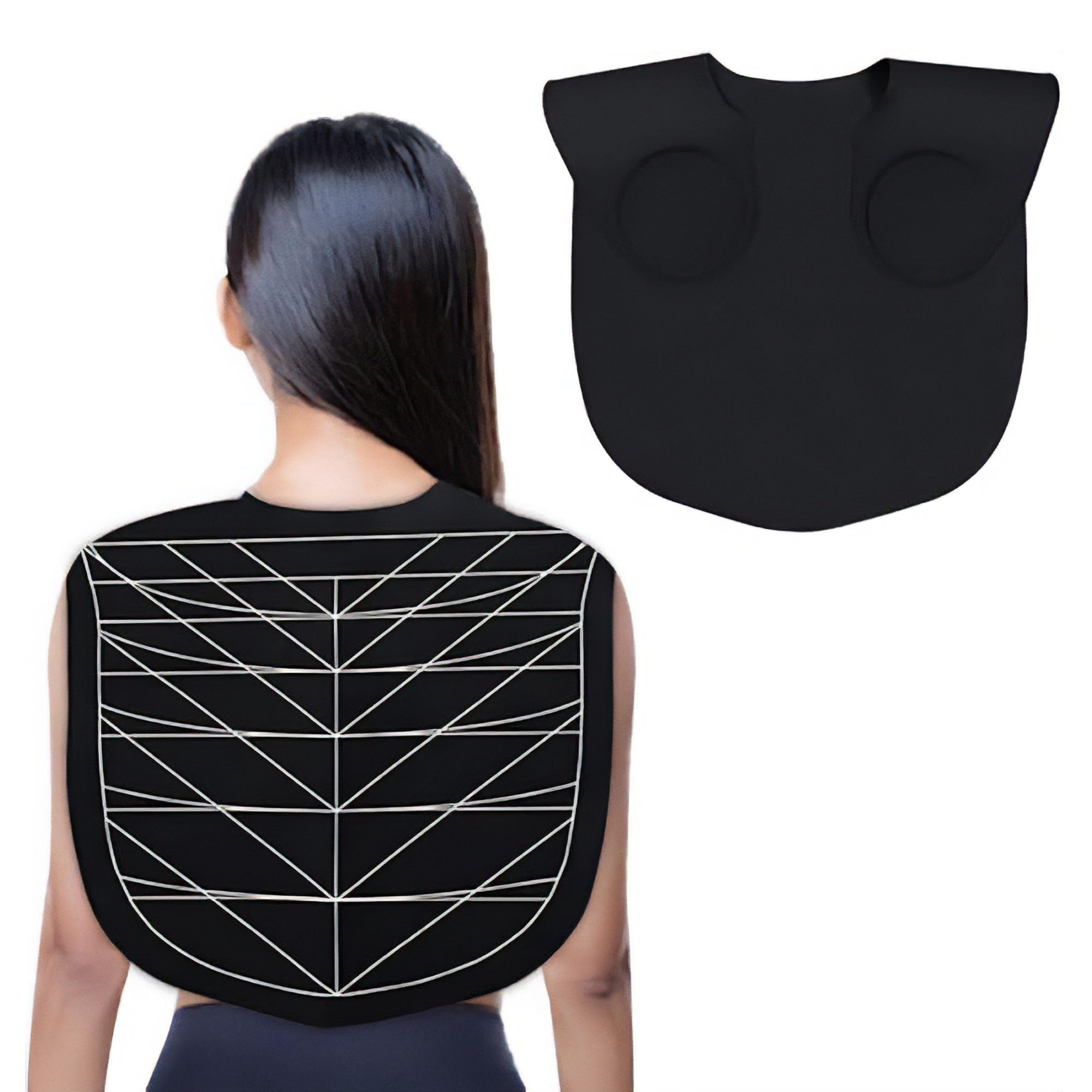 Eson Hair Cutting Collar Cape, Hair Cutting Guide, Silicone Waterproof Collar Cape with Guidelines