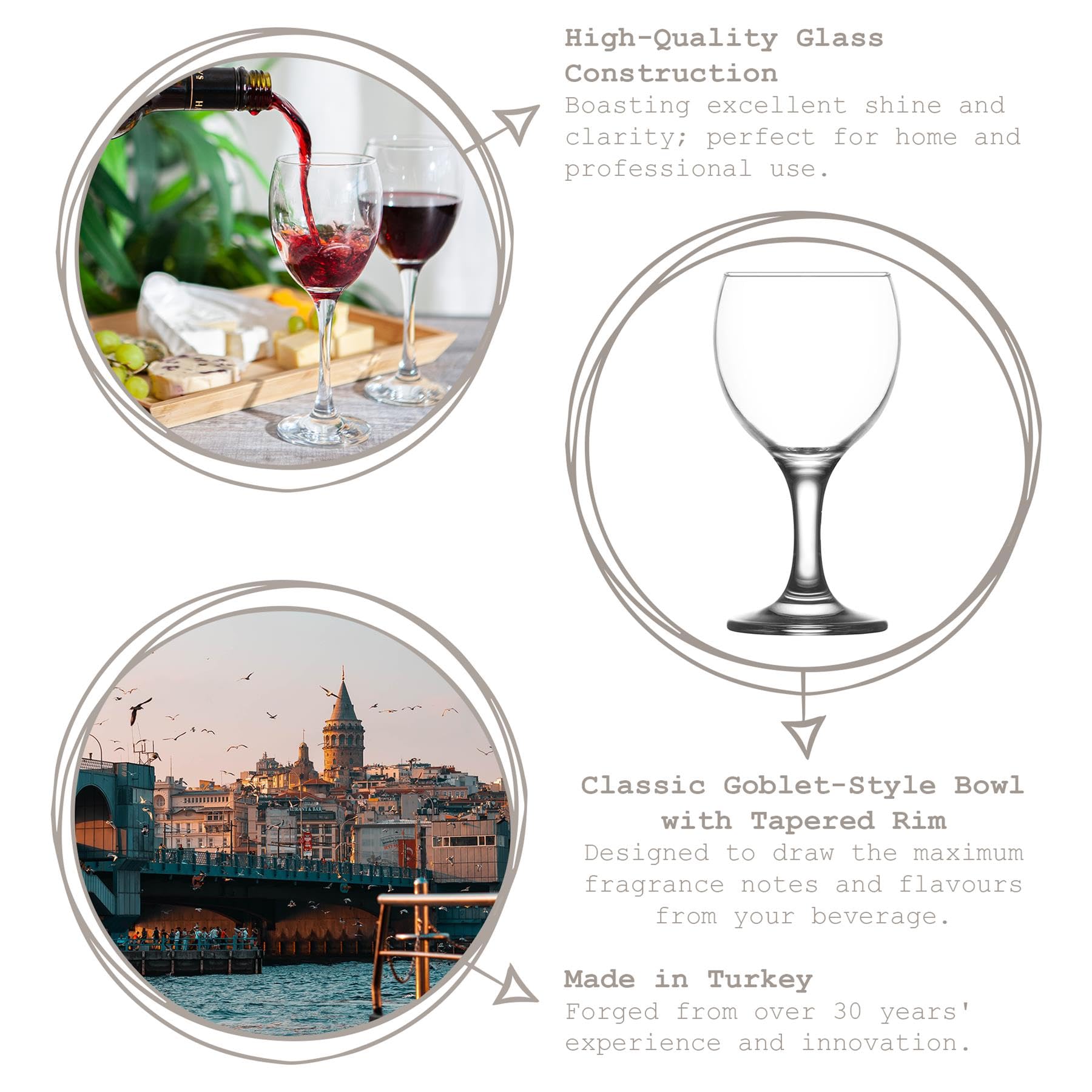 LAV 12x 170ml Misket Verres à Vin Blanc - Petit Lave-Vaisselle Verre Mariage Noël Anniversaire Fête Buvant Verrerie Gobelet Cadeau Ensemble