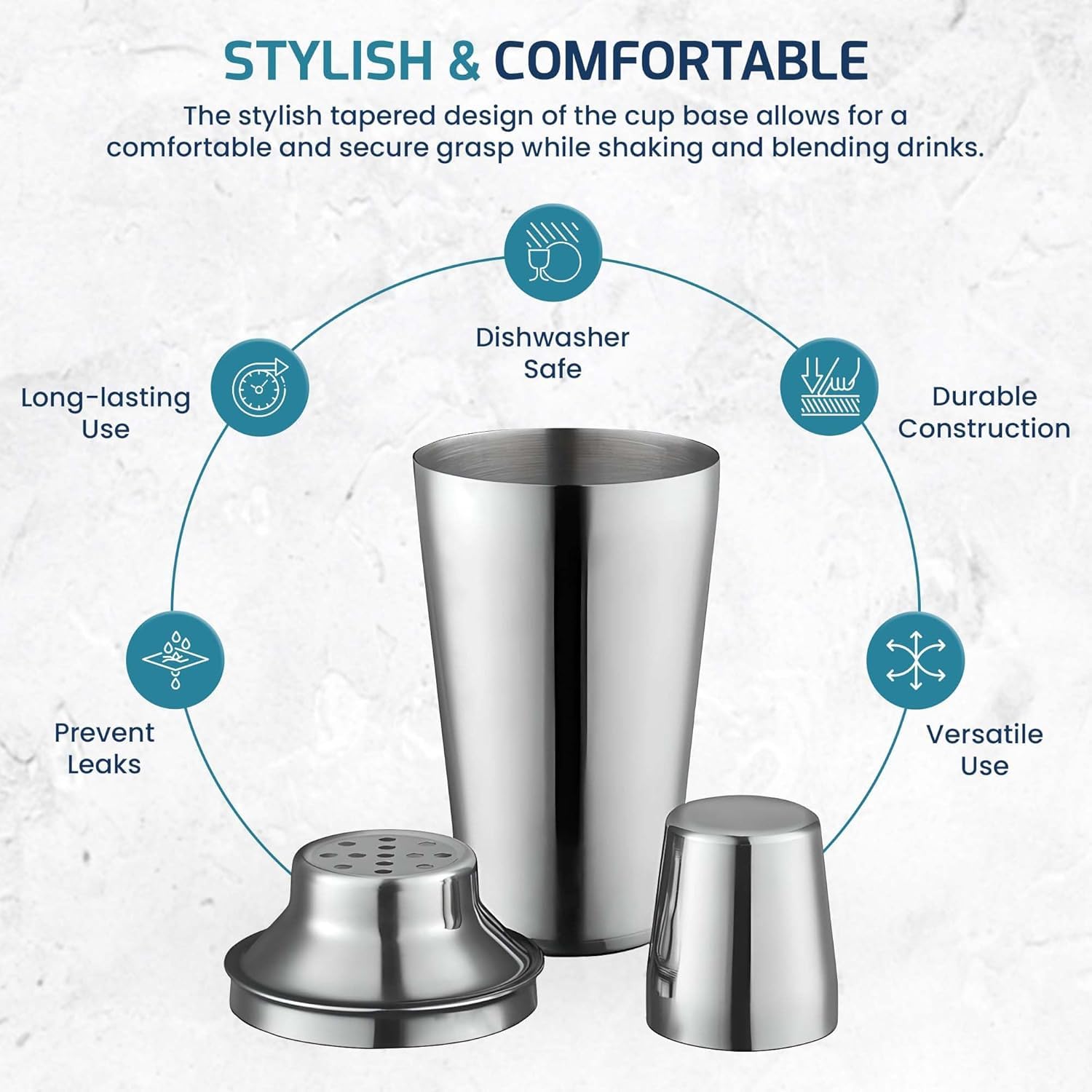 finality Stainless Steel Cocktail Shaker Wine Shaker Mocktail Juices Mixing & Serving Wine Cocktail Bottle Bar Hotel Restaurant Home - Regular (250 ML) - Image 5 thumbnail